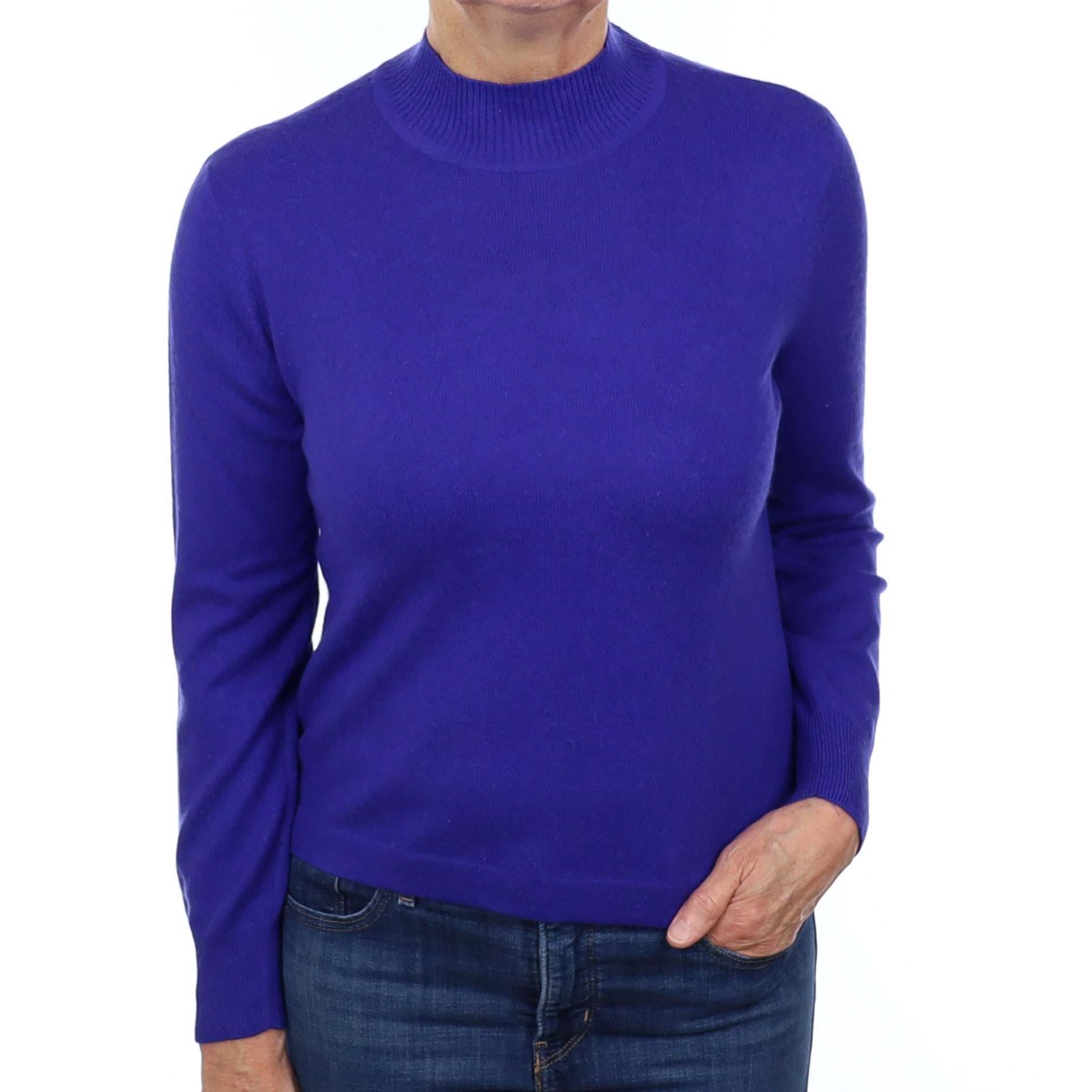 Indigo Blue Cashmere Turtle Neck Jumper Medium