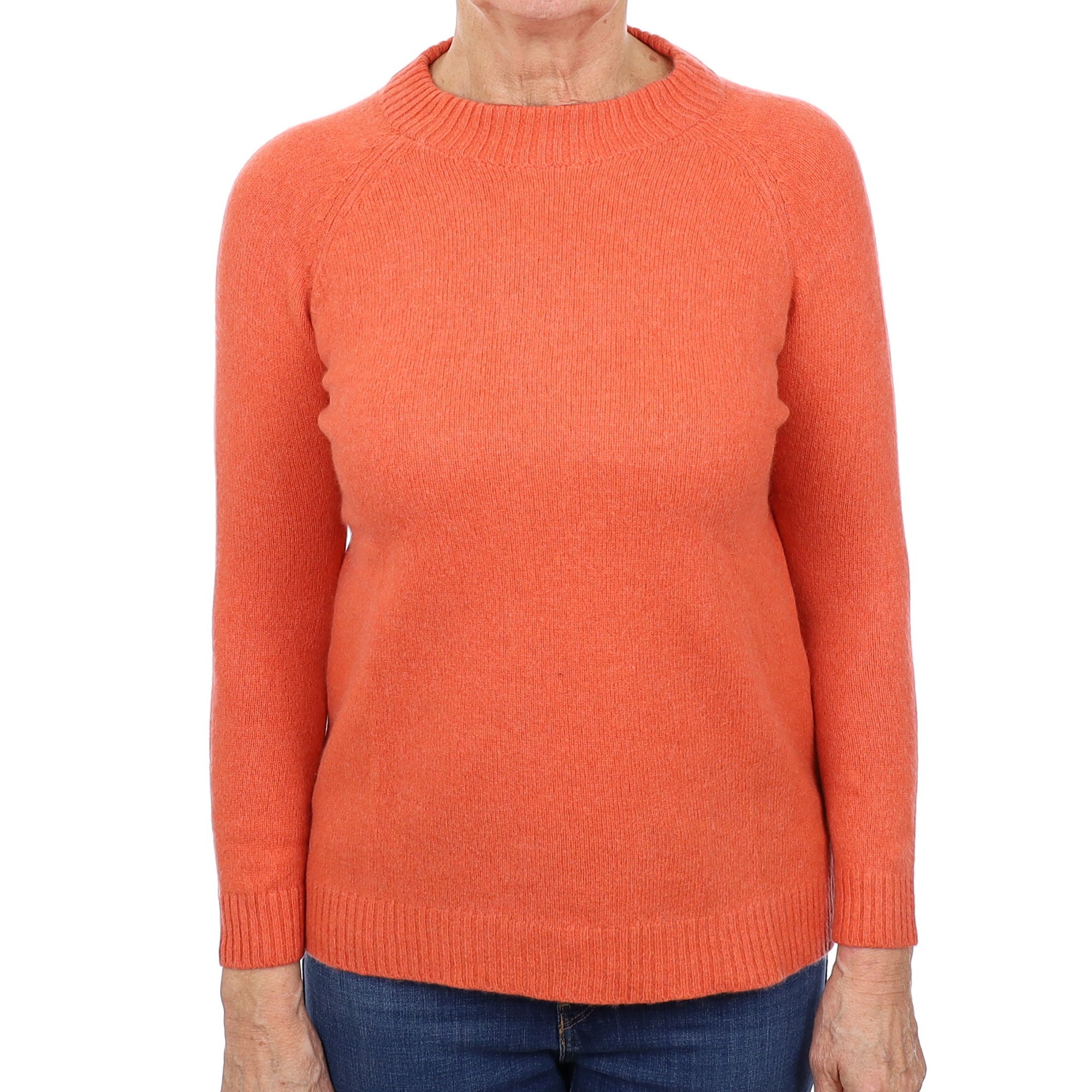 Italian Sunset Orange Cashmere Turtle Neck Jumper Medium