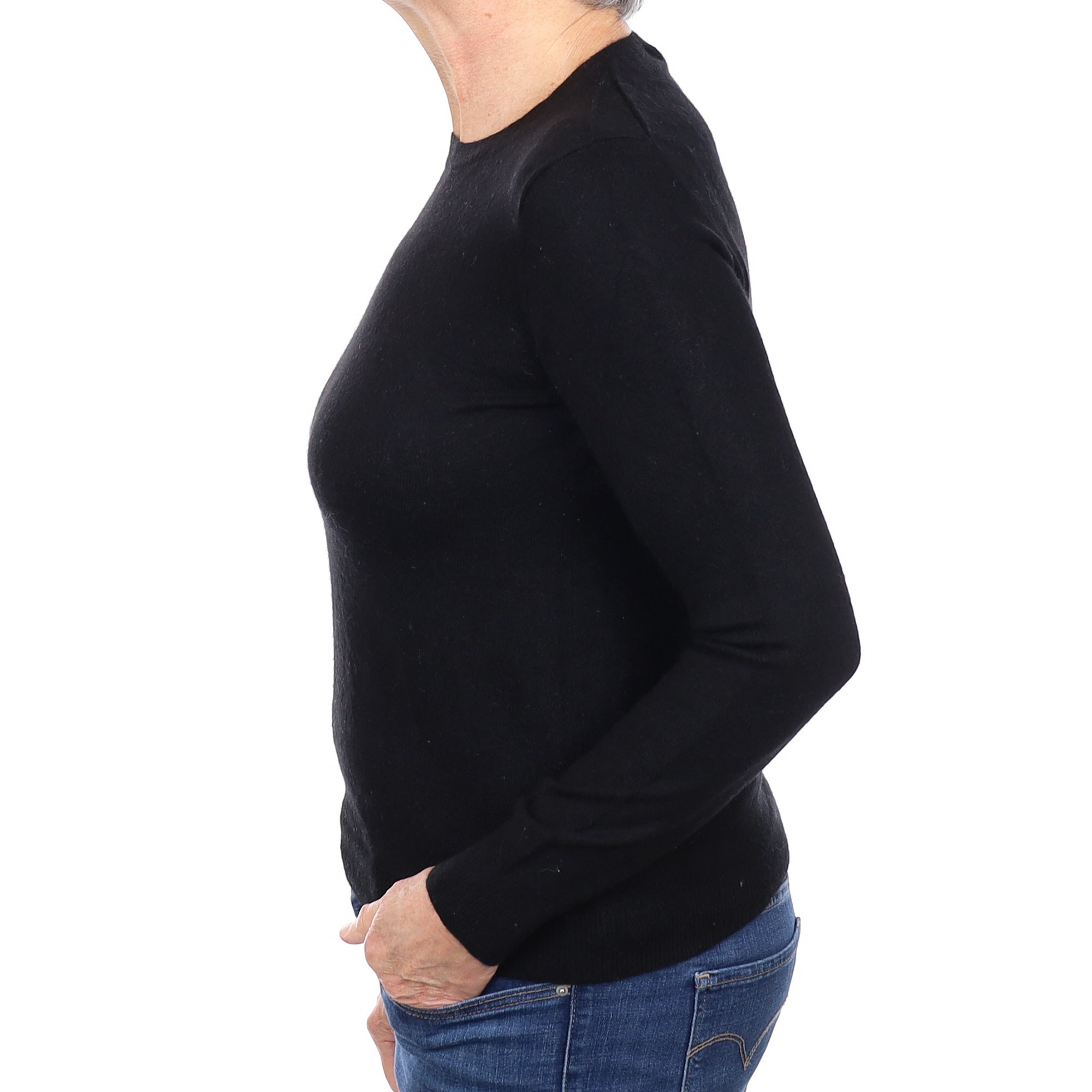 Black Cashmere Crew Neck Jumper Medium