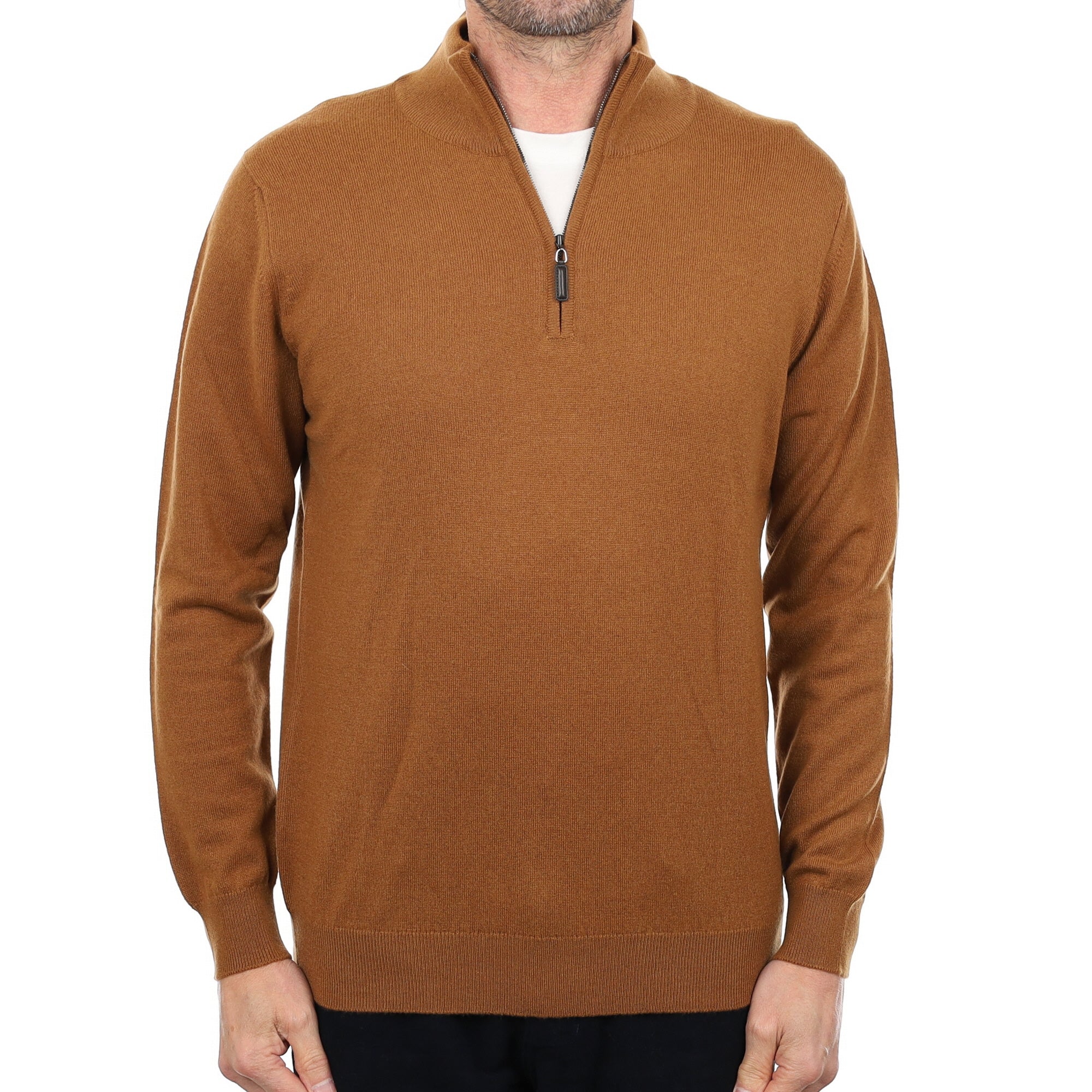 Men’s Brand New Scottish Cinnamon Cashmere Quarter Zip Jumper Small