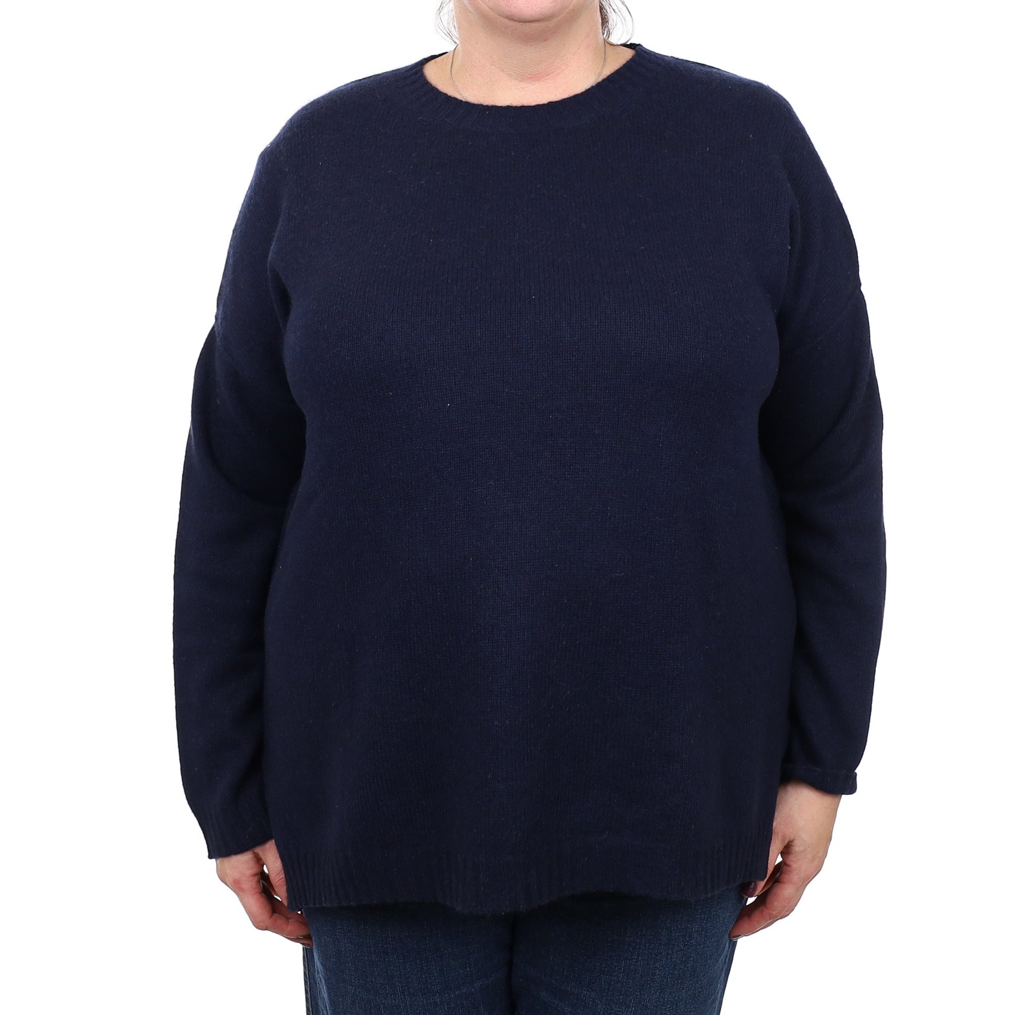 Navy Blue Cashmere Crew Neck Jumper Extra Large