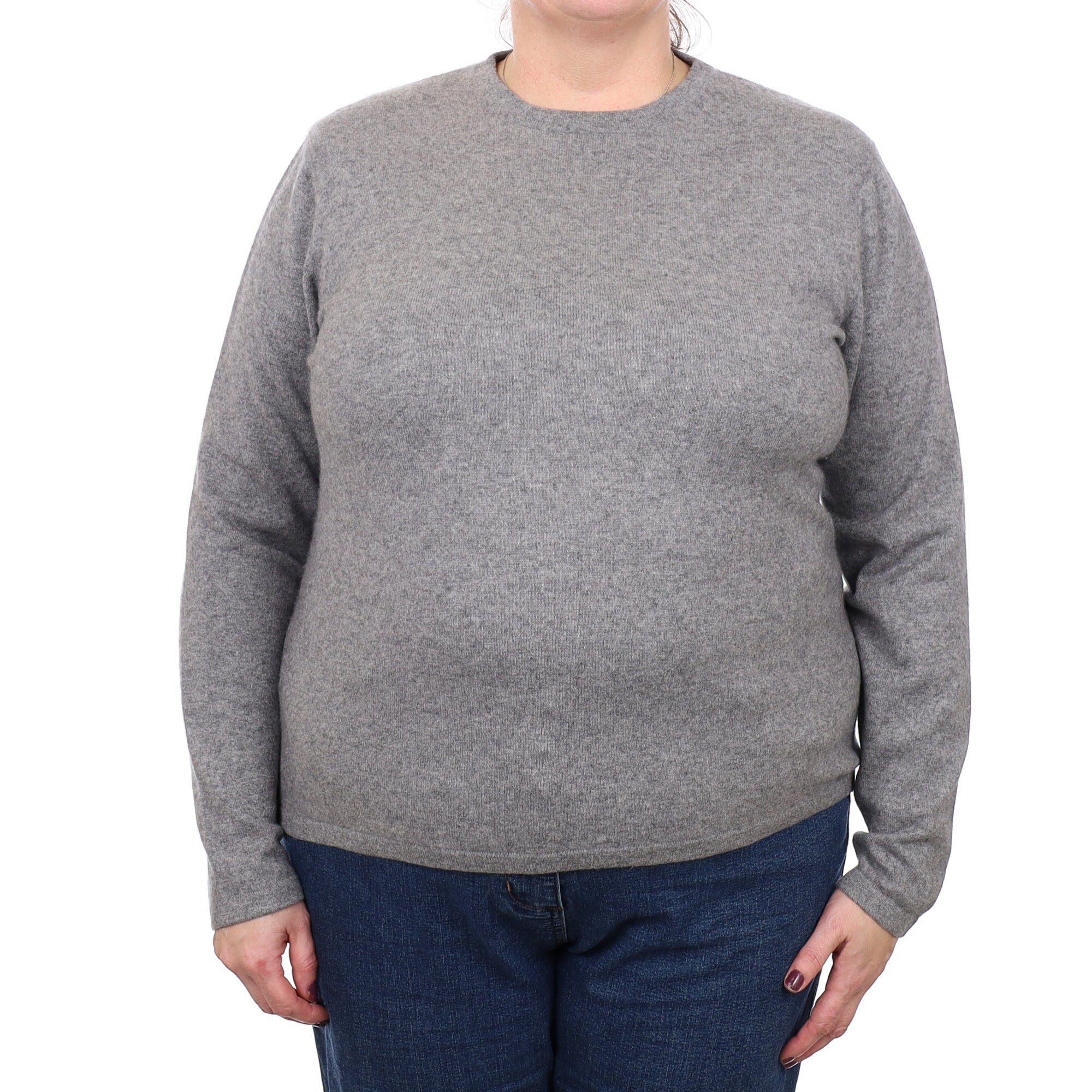 Ash Grey Cashmere Crew Neck Jumper Extra Large