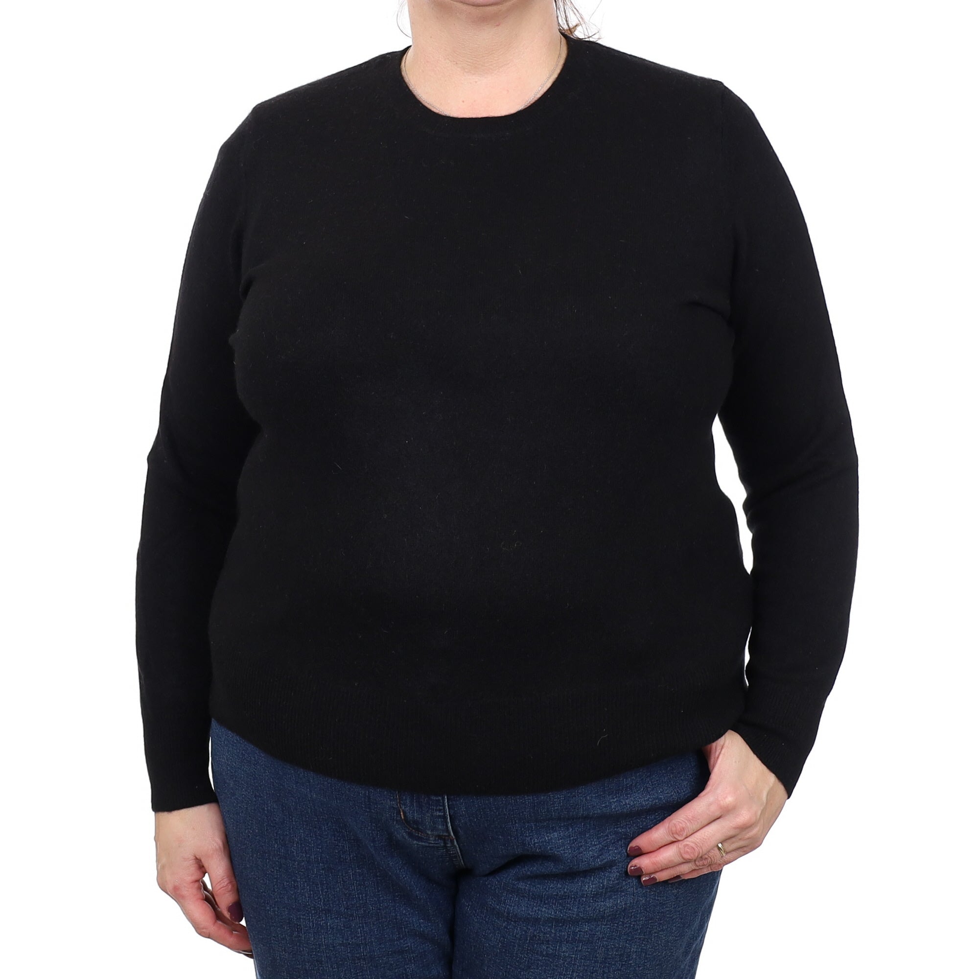 Black Cashmere Crew Neck Jumper Extra Large