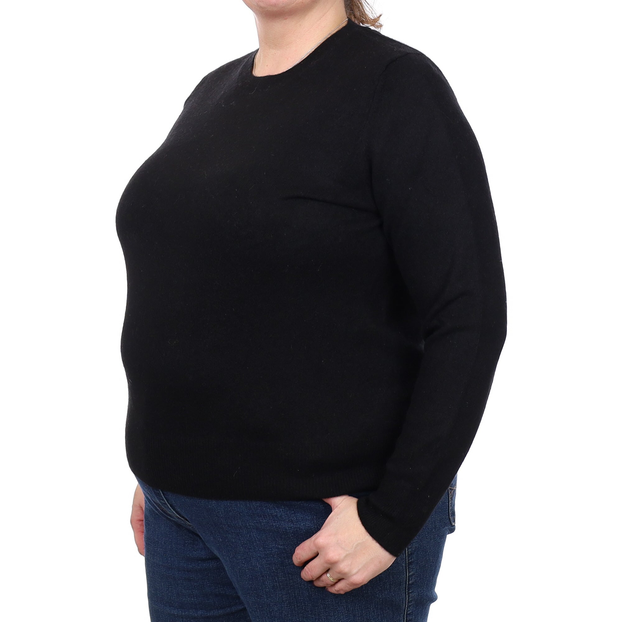Black Cashmere Crew Neck Jumper Extra Large