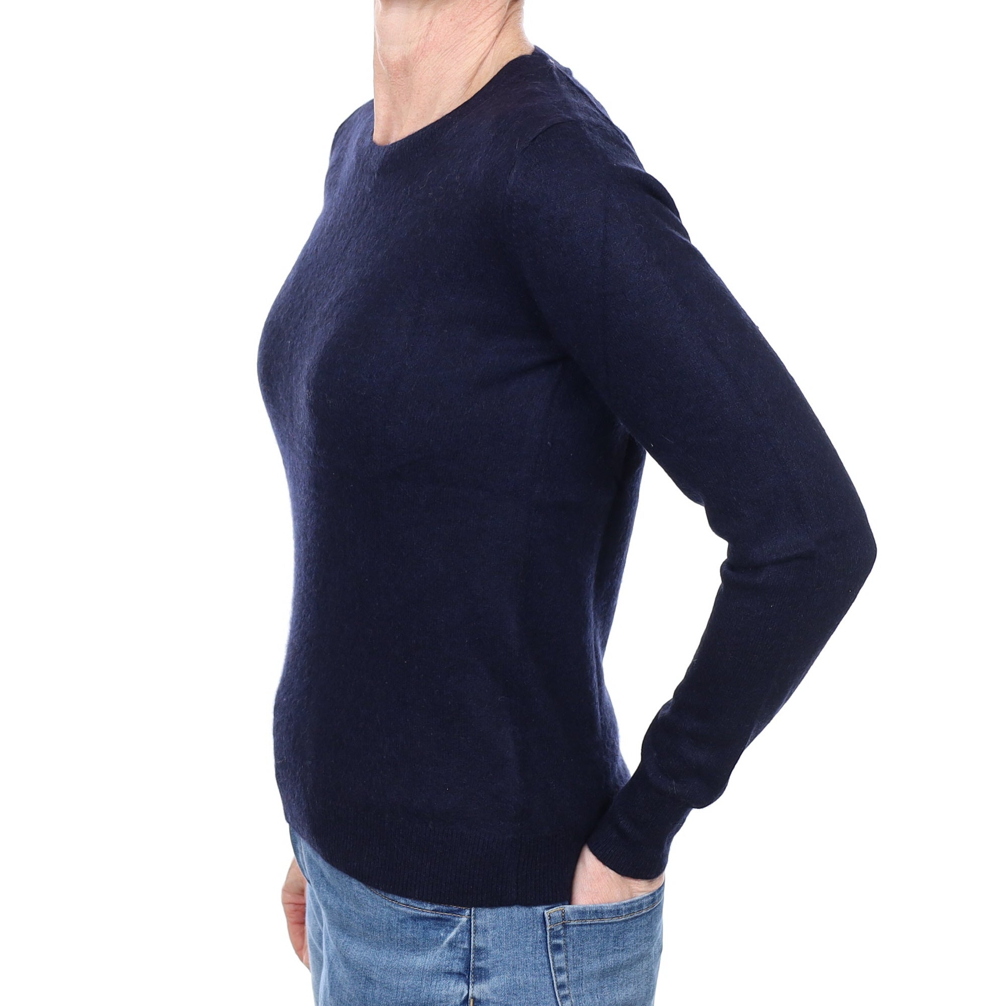 Navy Blue Cashmere Crew Neck Jumper Small