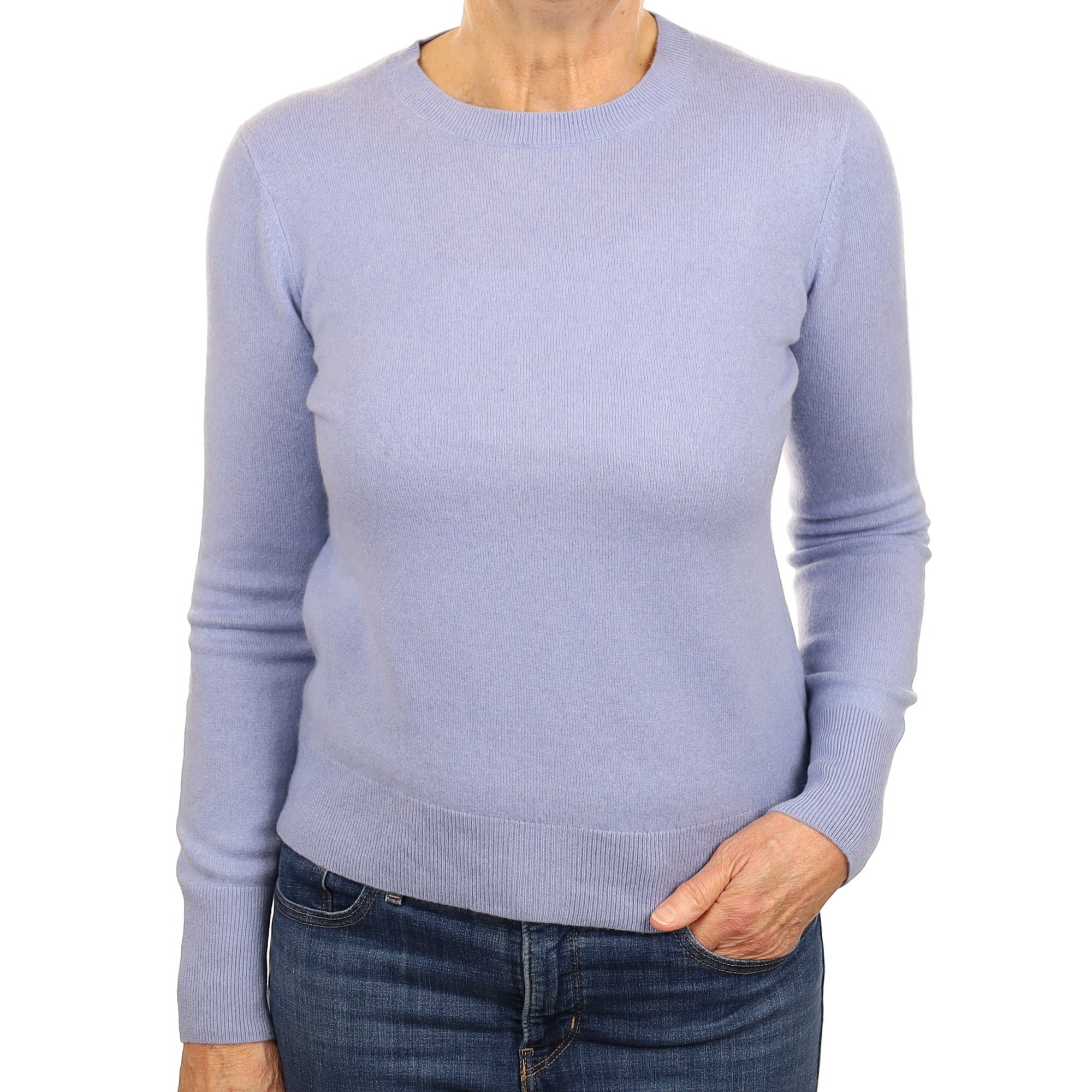 Sky Blue Cashmere Crew Neck Jumper Medium