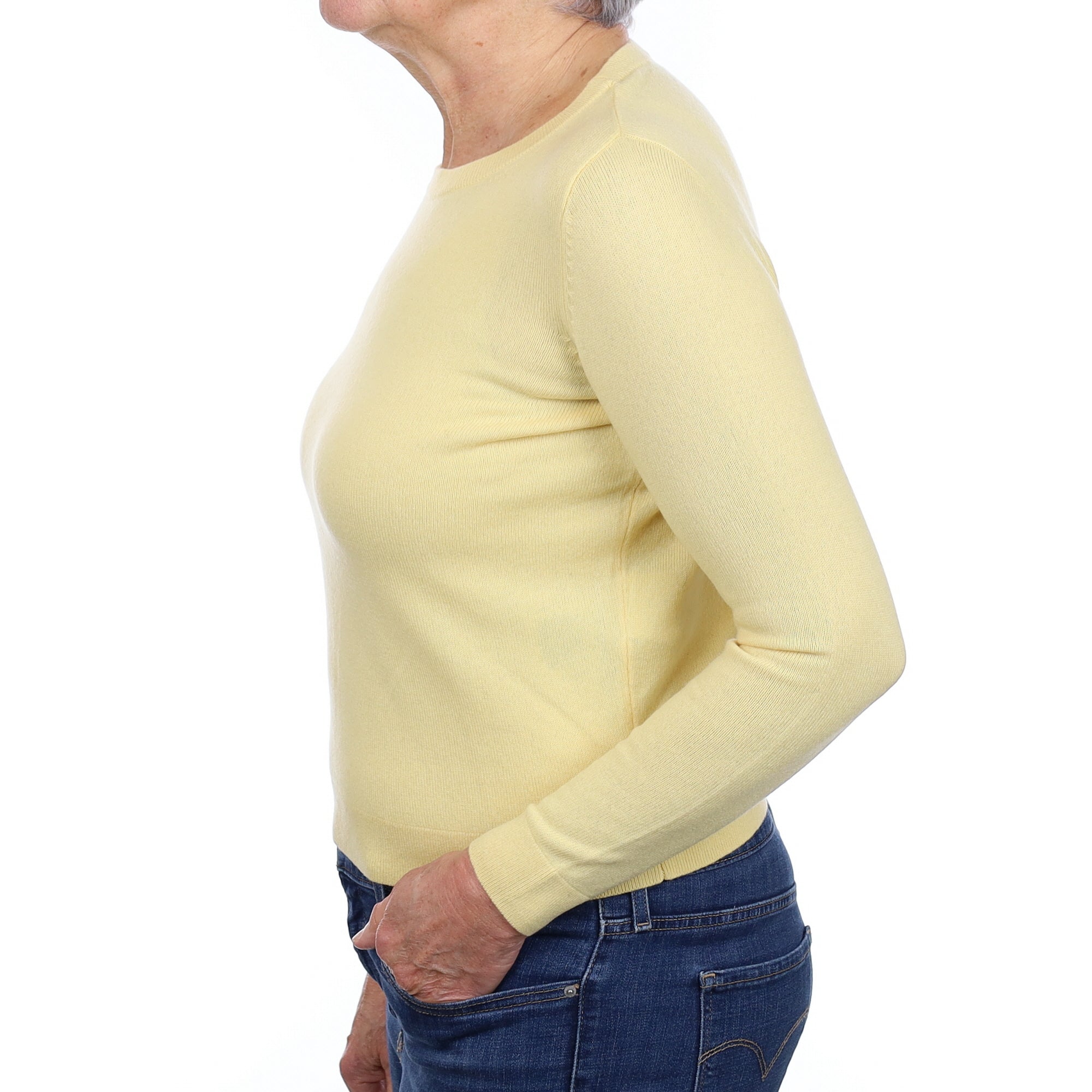 Primrose Yellow Cashmere V Neck Jumper Medium