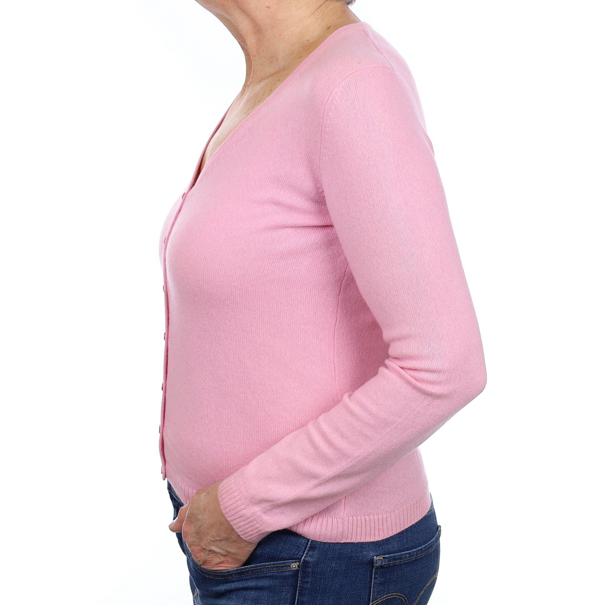 Sugar Mouse Pink Cashmere V Neck Cardigan Medium
