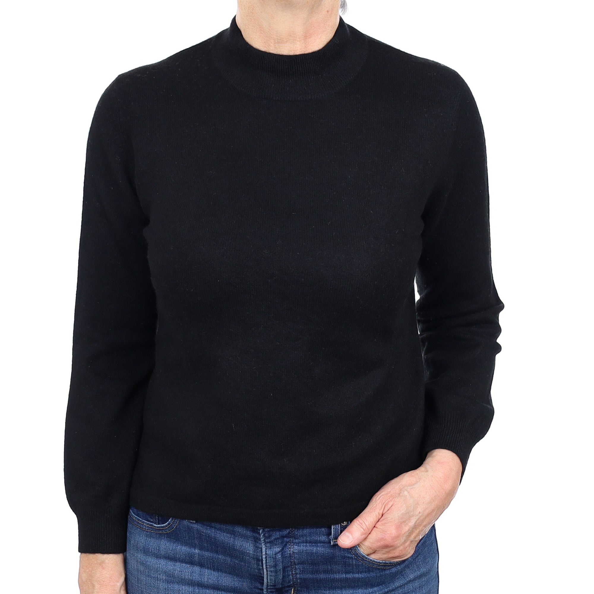 Black Cashmere Turtleneck Jumper Medium