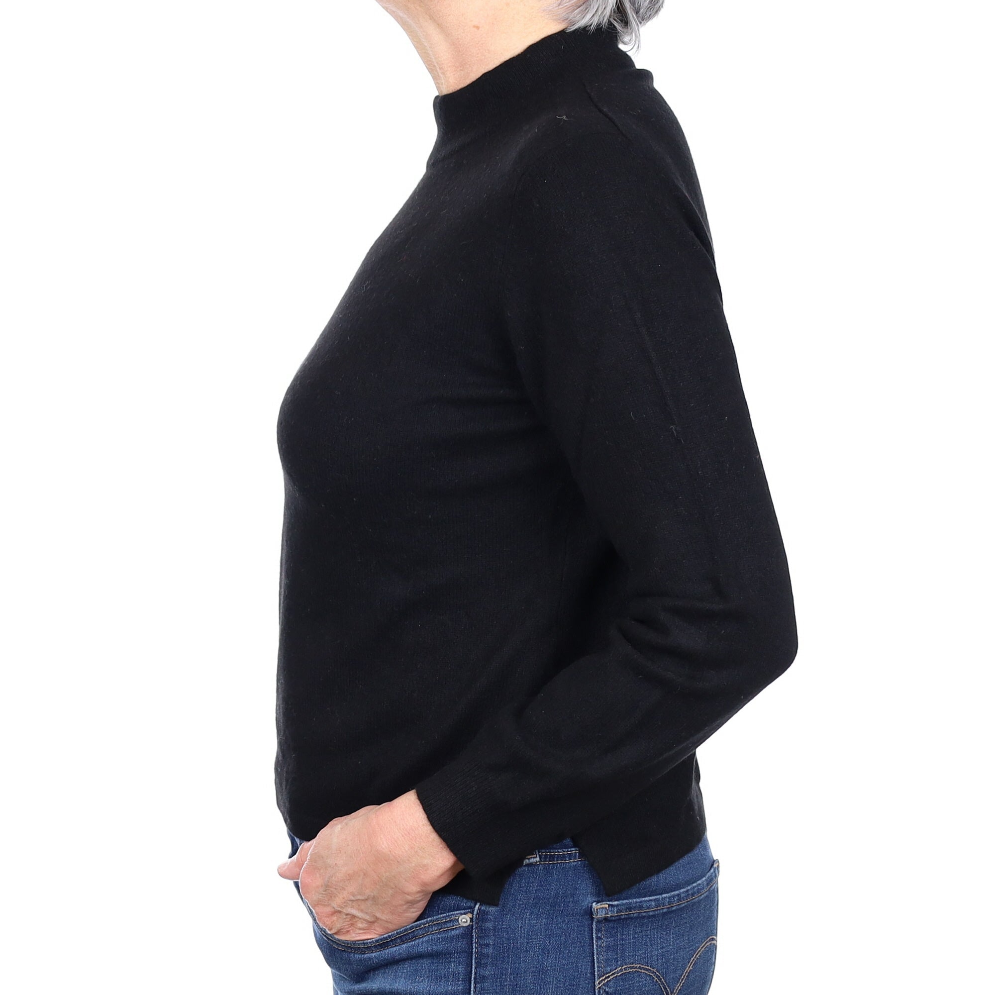 Black Cashmere Turtleneck Jumper Medium