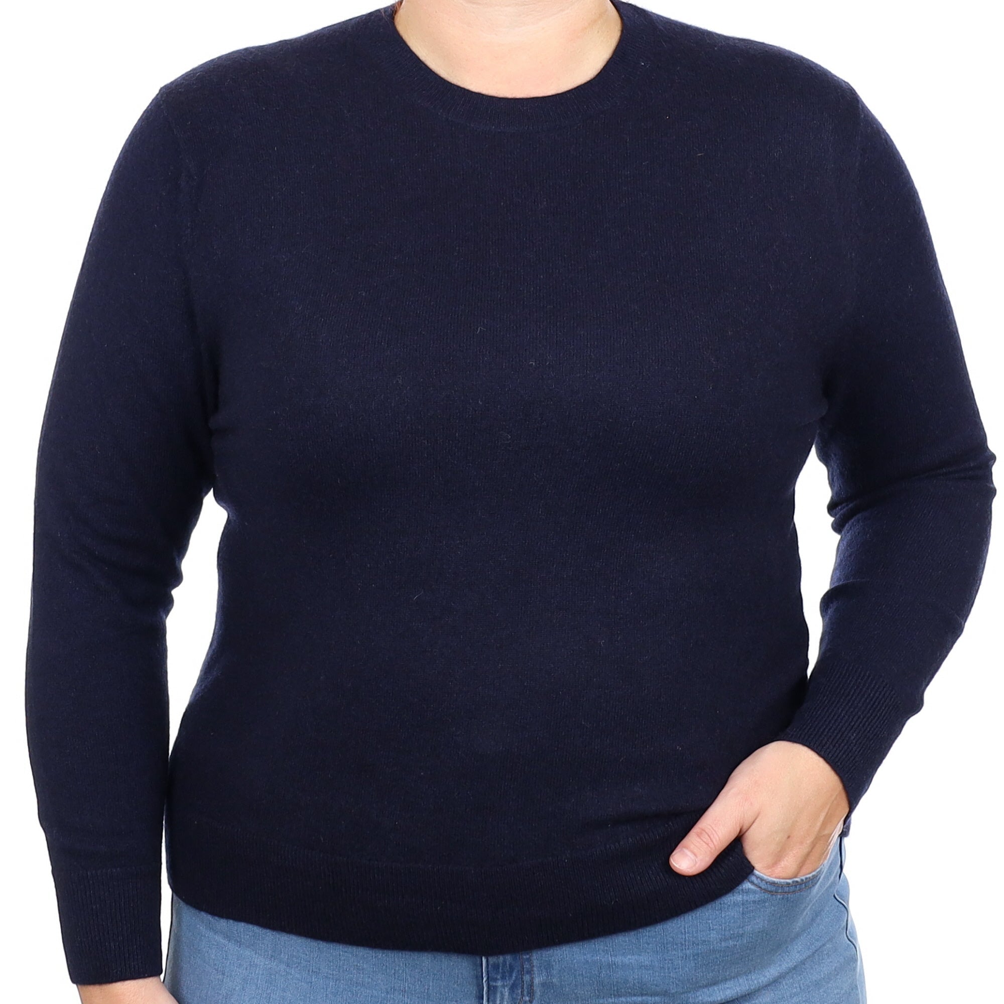 Navy Blue Cashmere Crew Neck Jumper Large