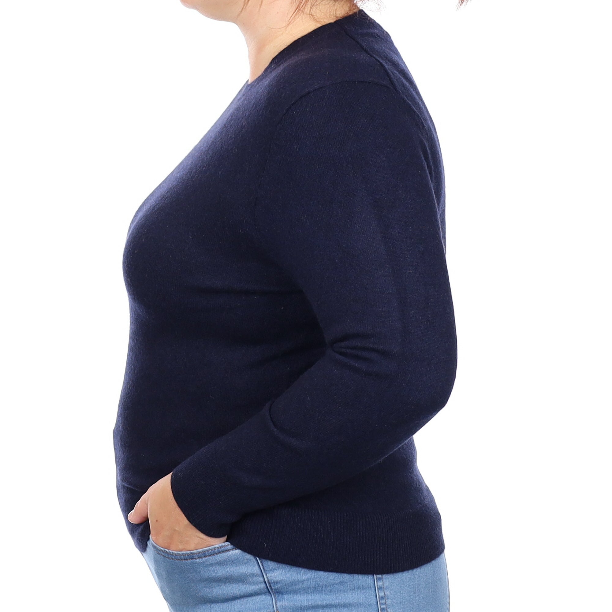 Navy Blue Cashmere Crew Neck Jumper Large