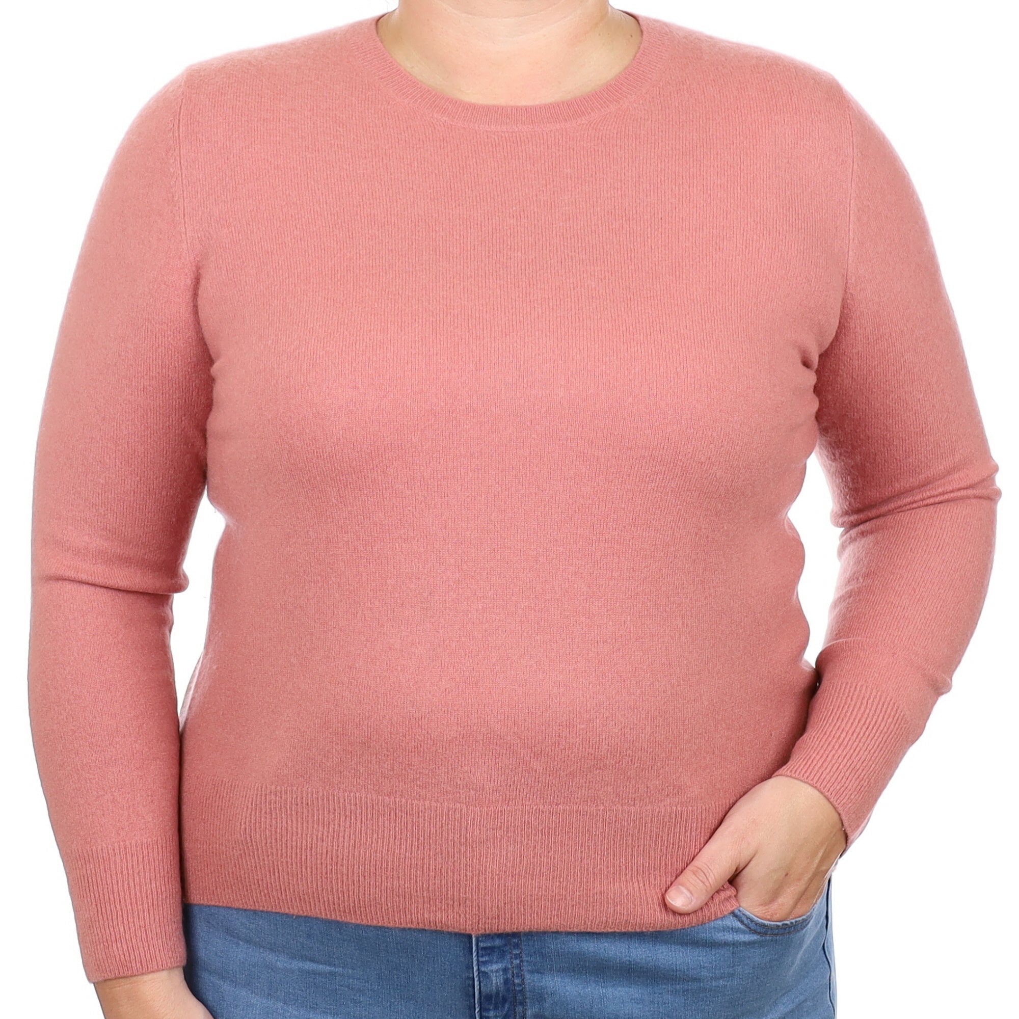 Hazy Blush Cashmere Crew Neck Jumper Large