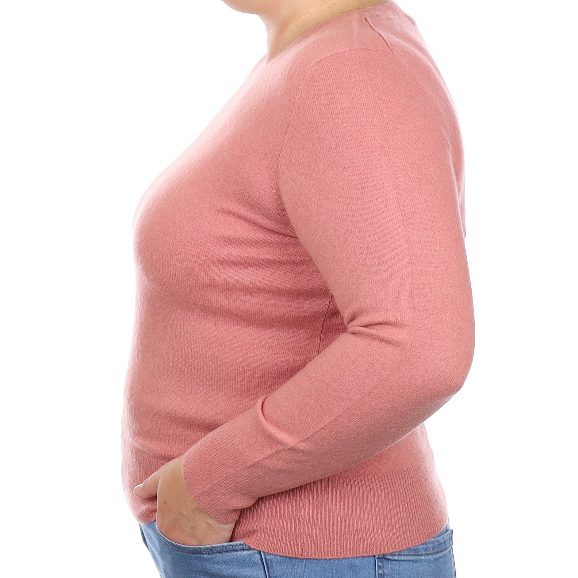 Hazy Blush Cashmere Crew Neck Jumper Large