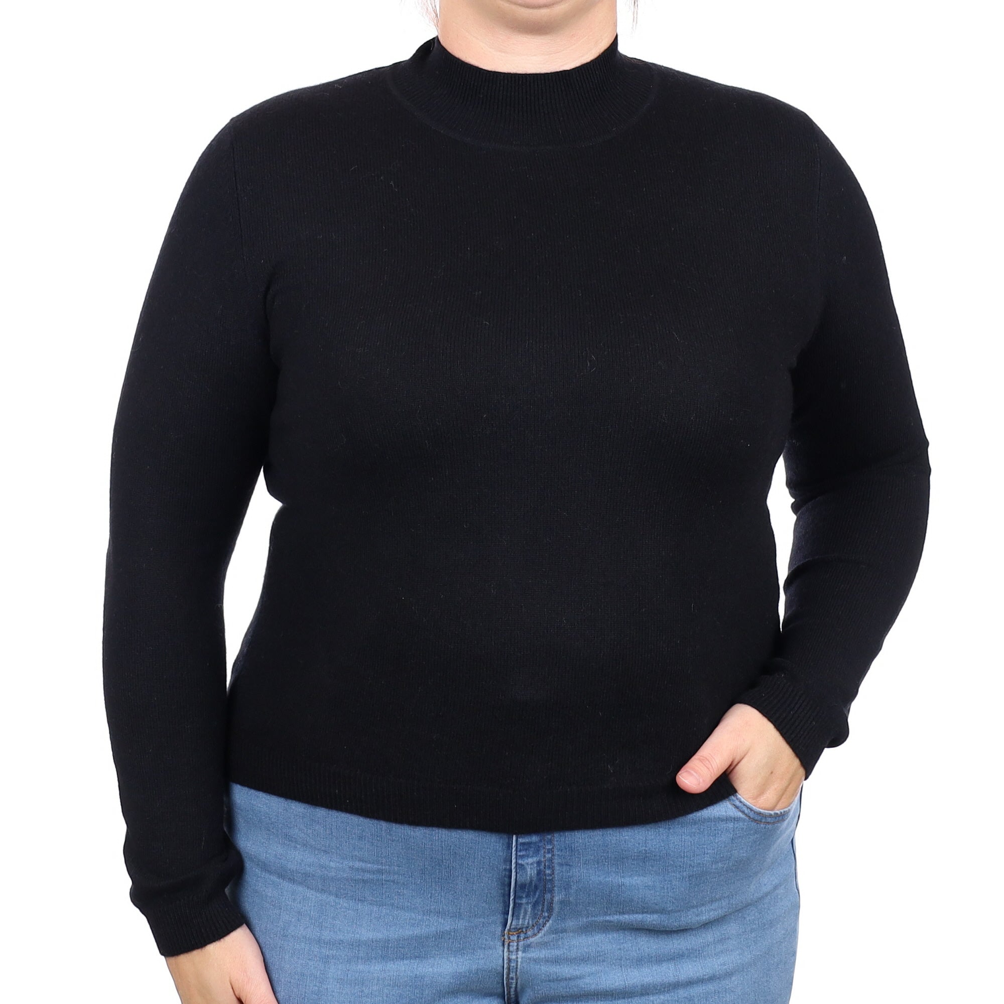 Black Cashmere Turtleneck Jumper Large
