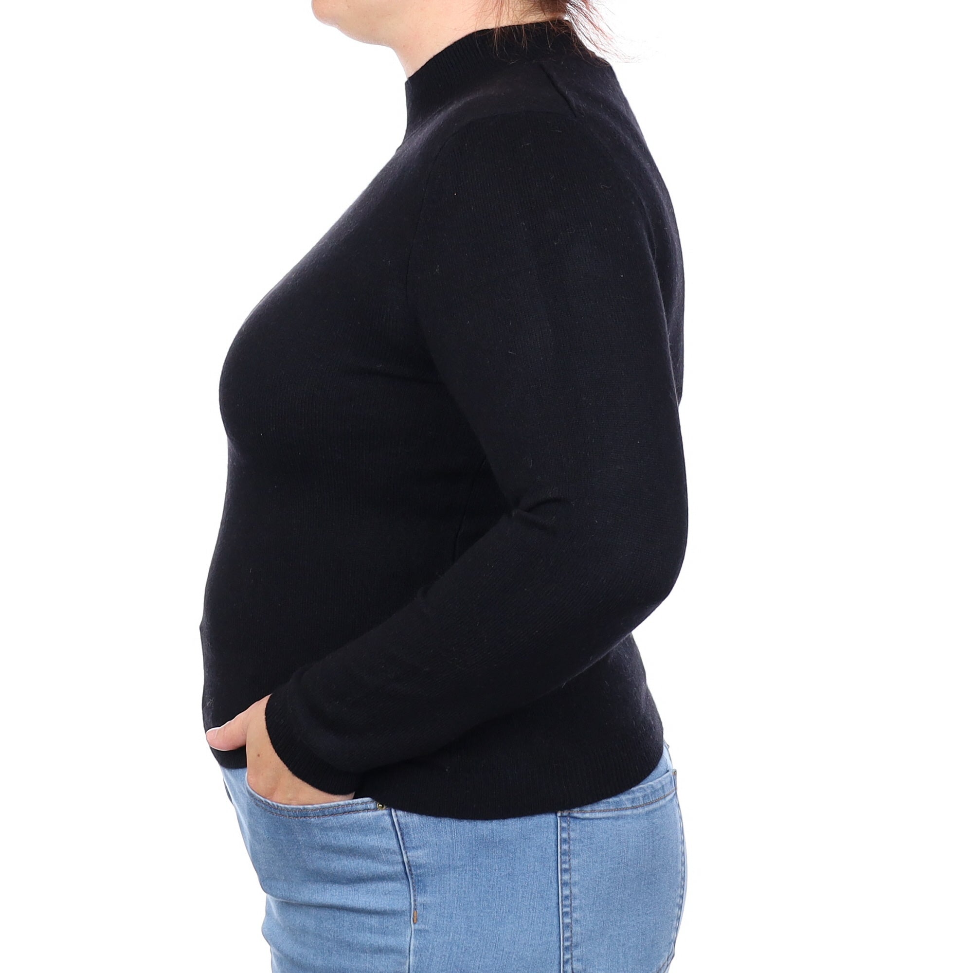 Black Cashmere Turtleneck Jumper Large