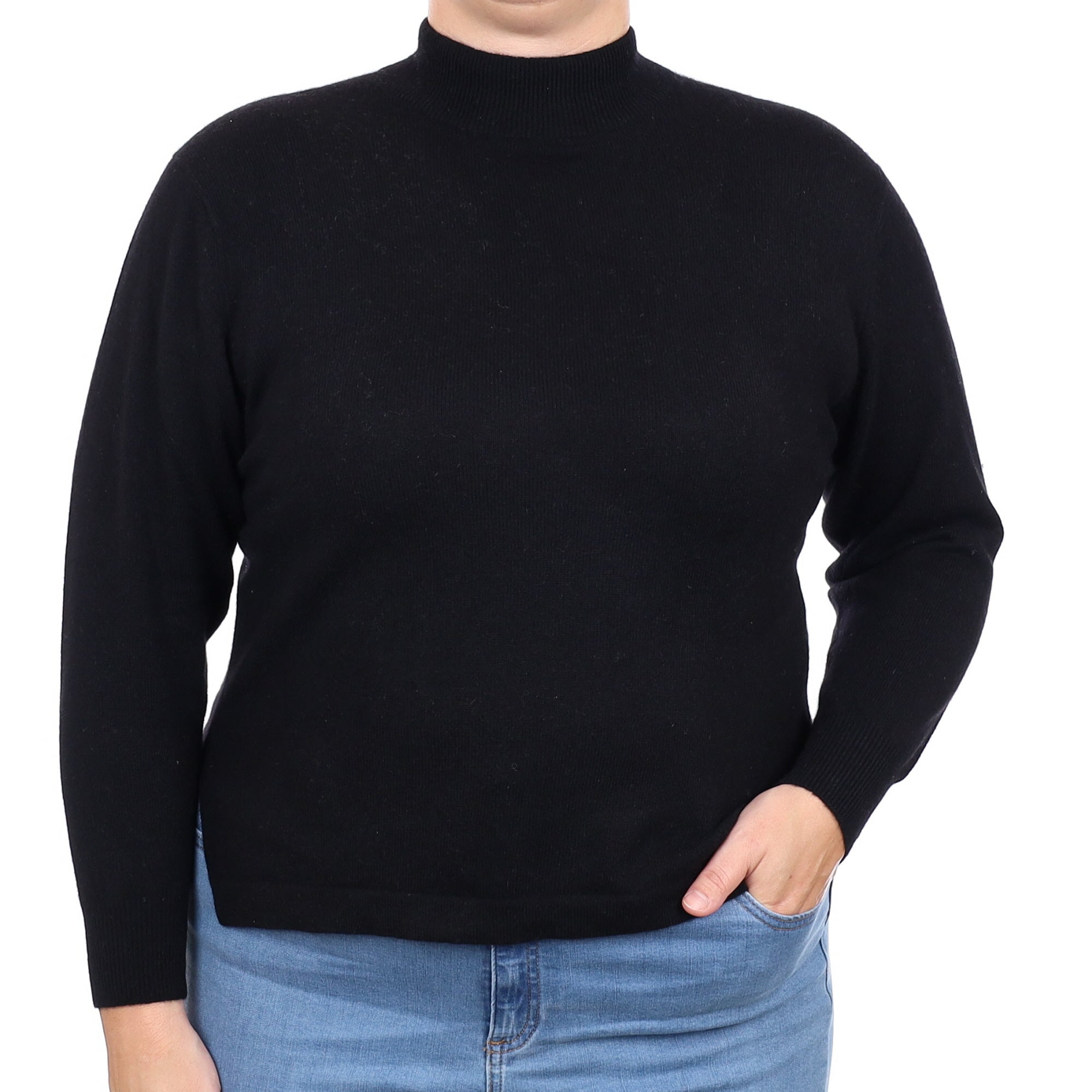 Black Cashmere Turtleneck Jumper Large