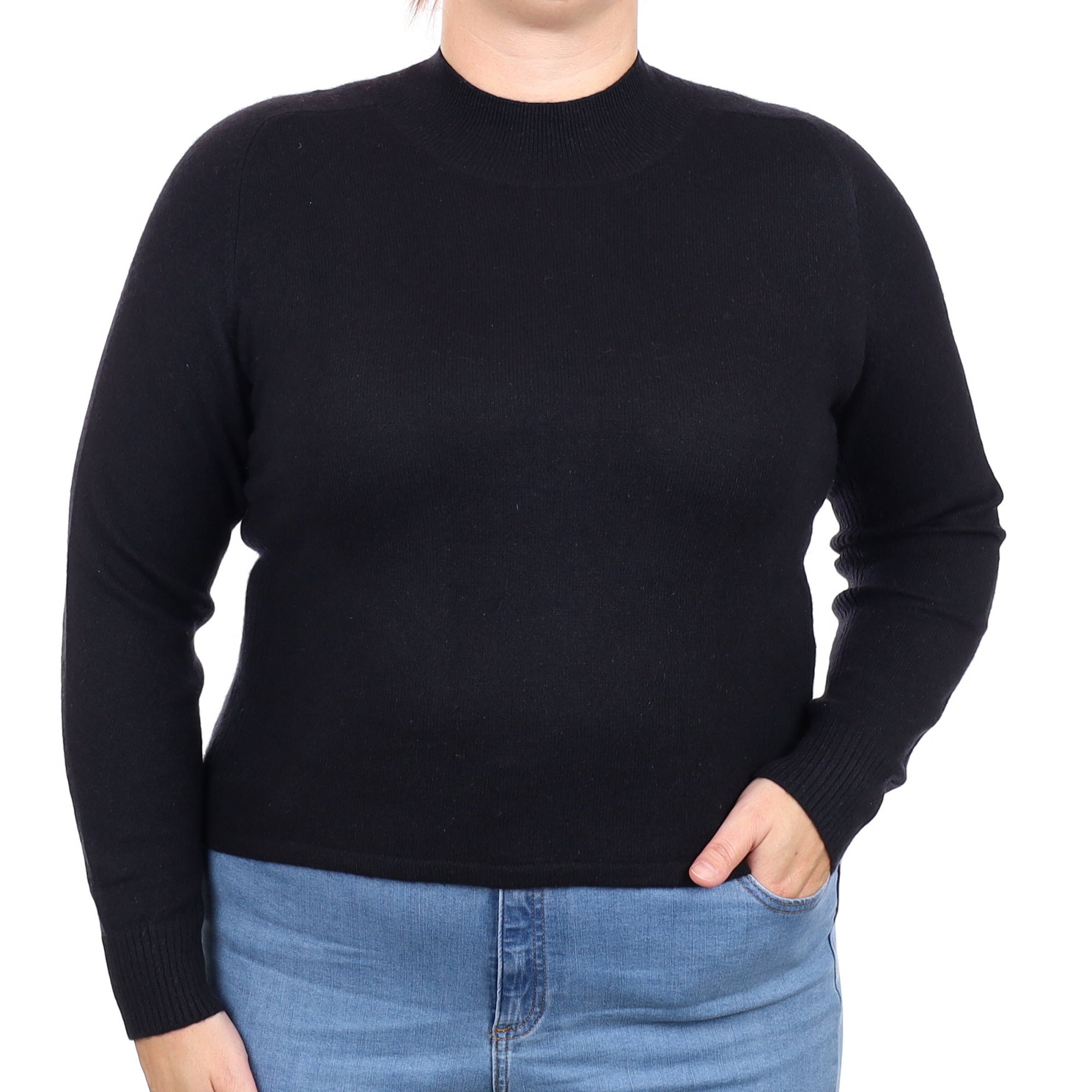 Black Cashmere Turtleneck Jumper Large