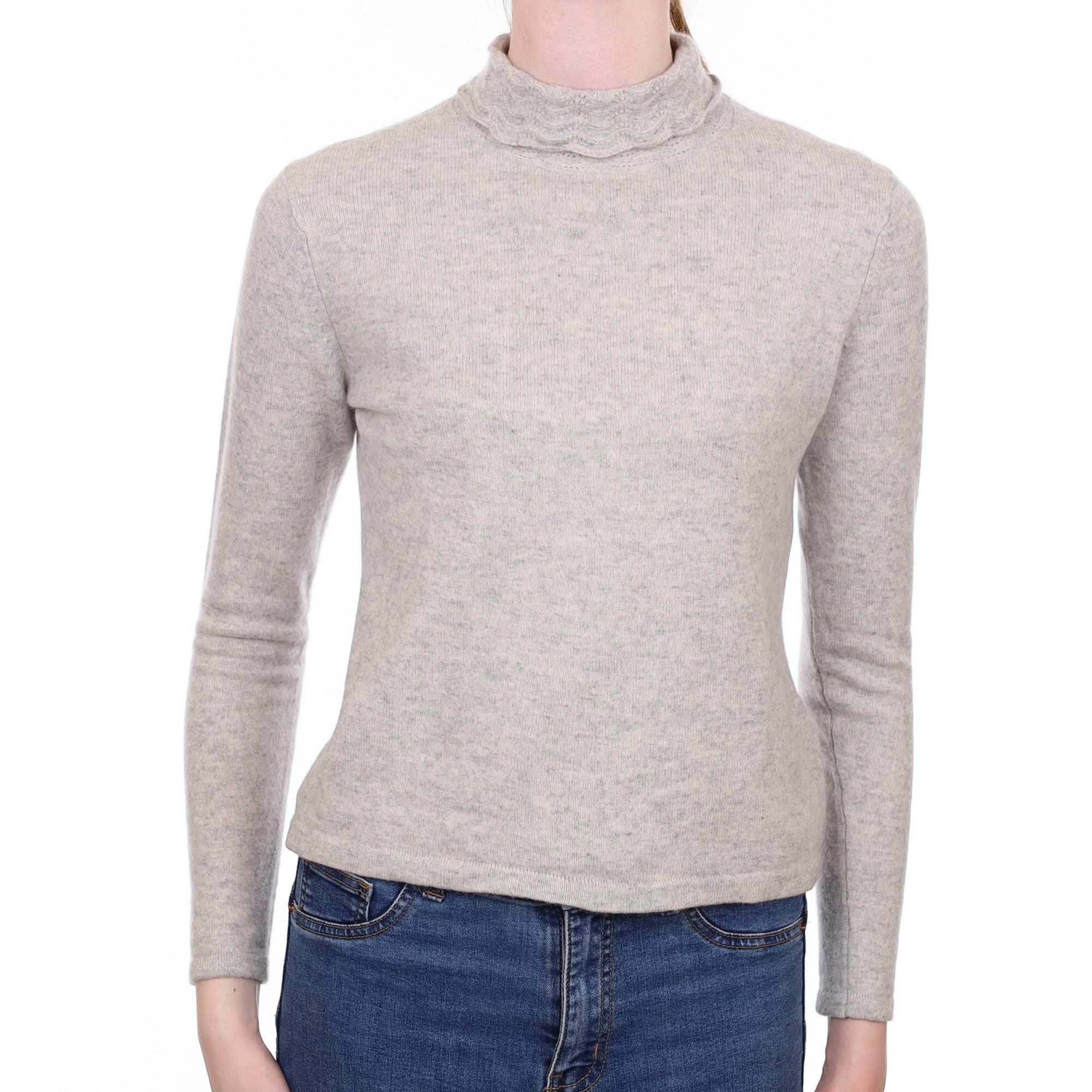 Smoke Grey Cashmere Turtle Neck Jumper Extra Small