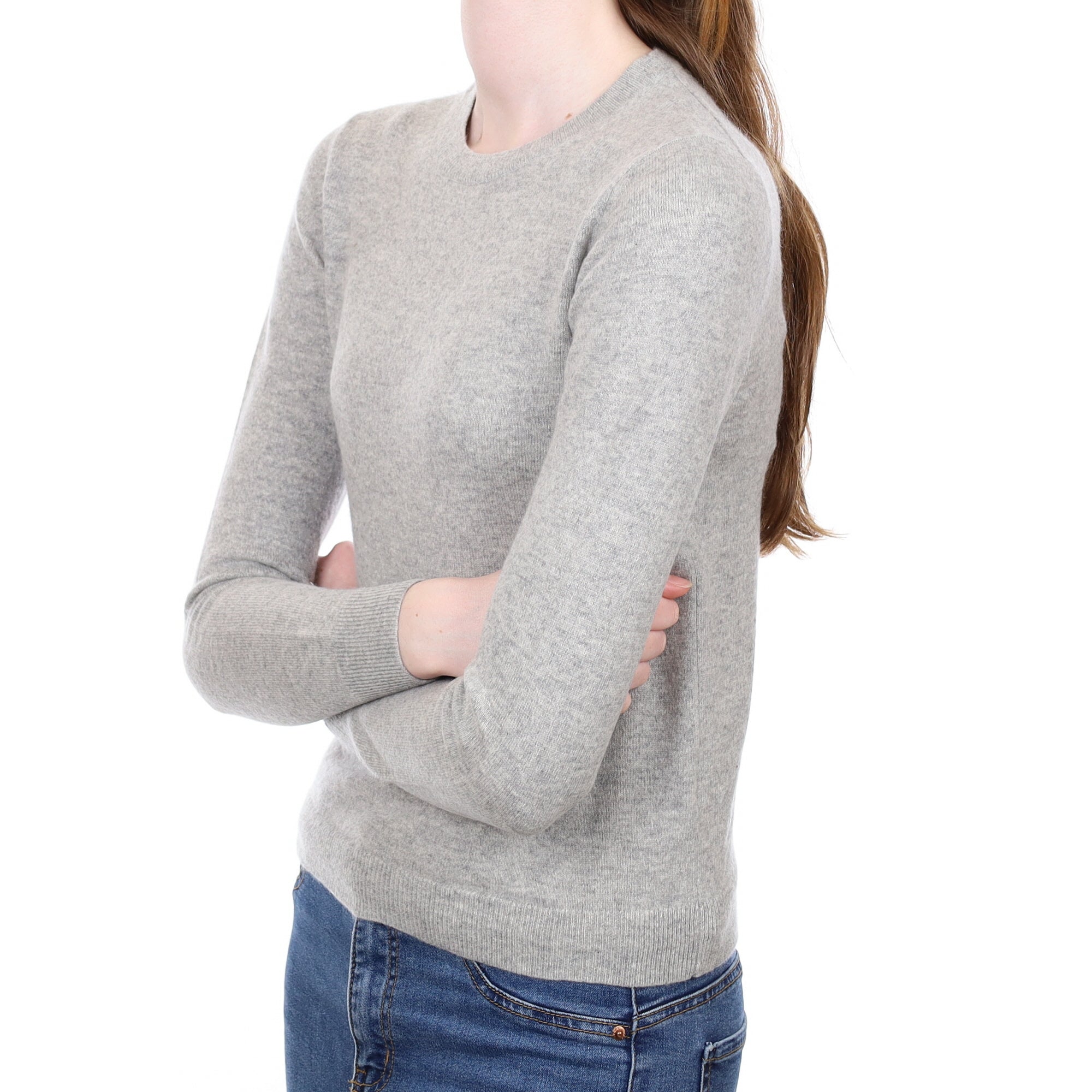 Smoke Grey Cashmere Crew Neck Jumper Extra Small