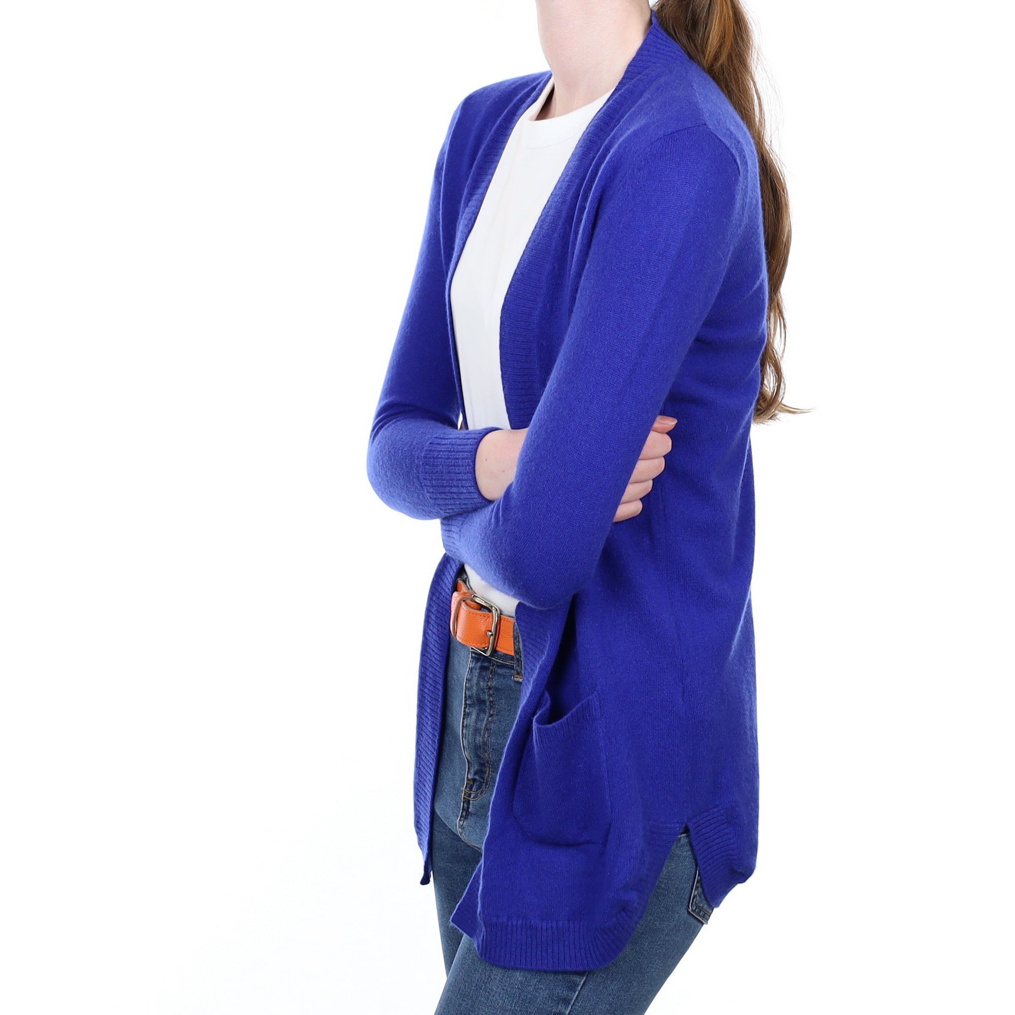 Royal Blue Edge to Edge Cashmere Cardigan Extra Small