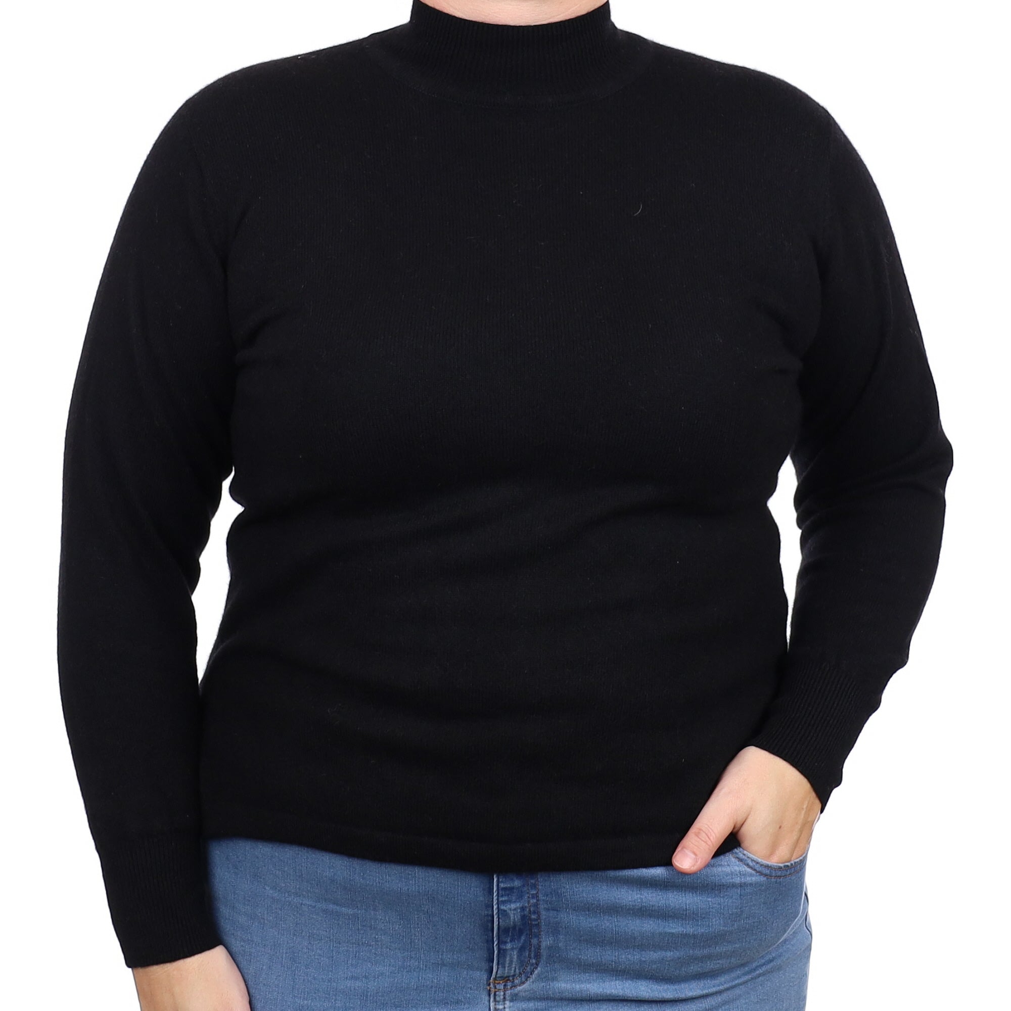 Black Cashmere Turtleneck Jumper Large