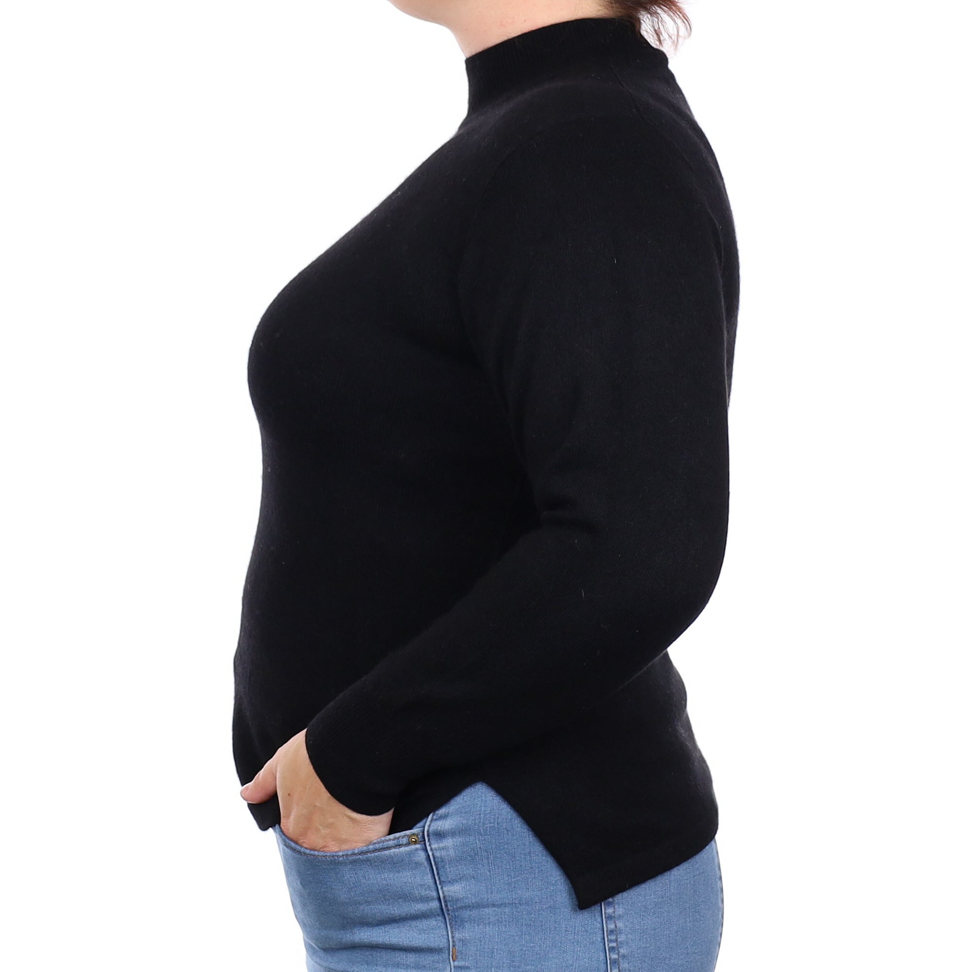 Black Cashmere Turtleneck Jumper Large