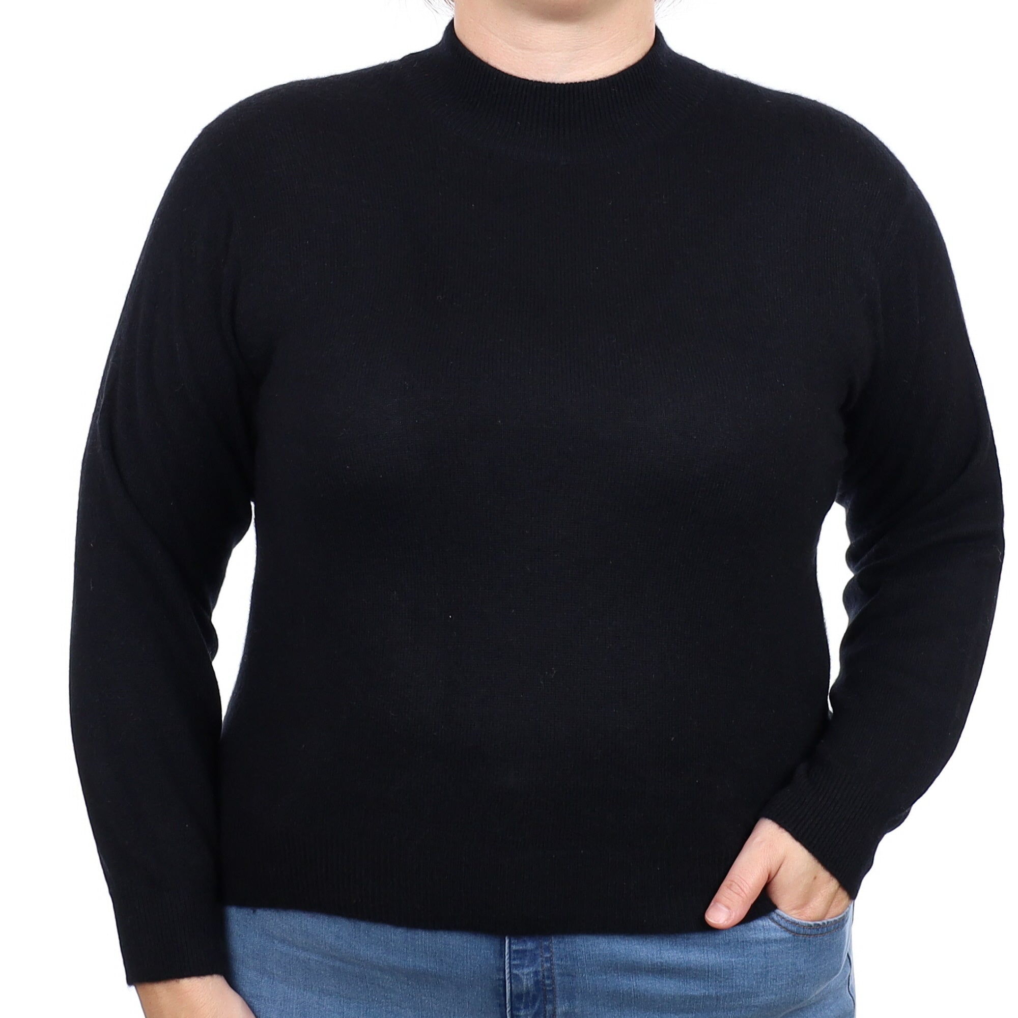 Black Cashmere Turtleneck Jumper Large