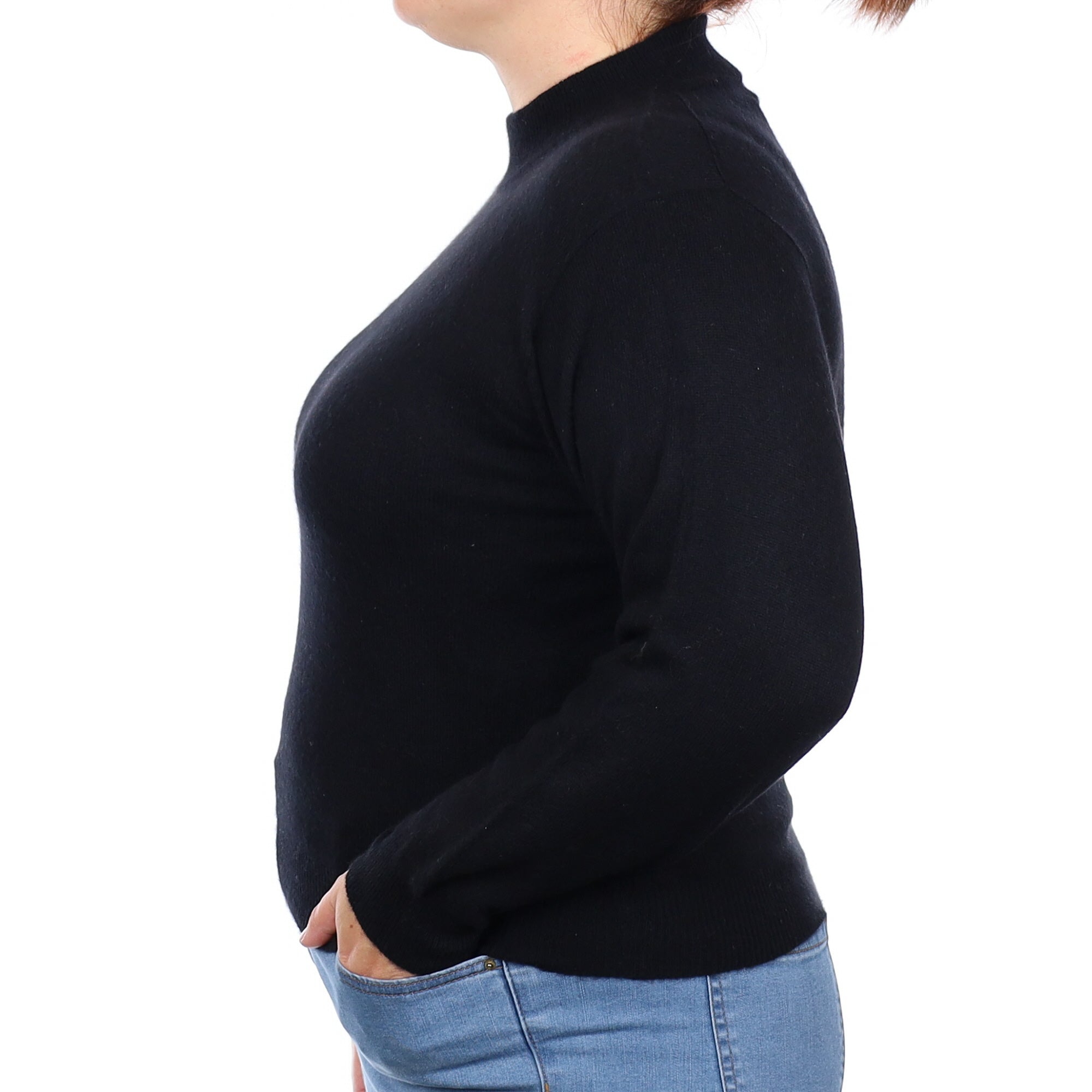 Black Cashmere Turtleneck Jumper Large