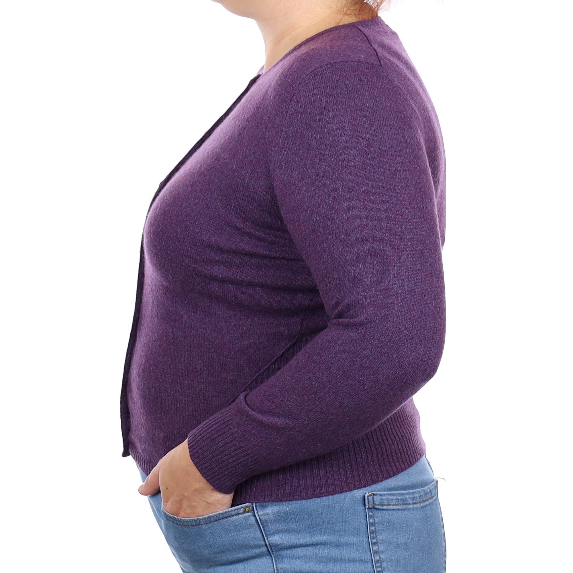 Blueberry Muffin Cashmere Crew Neck Cardigan Large