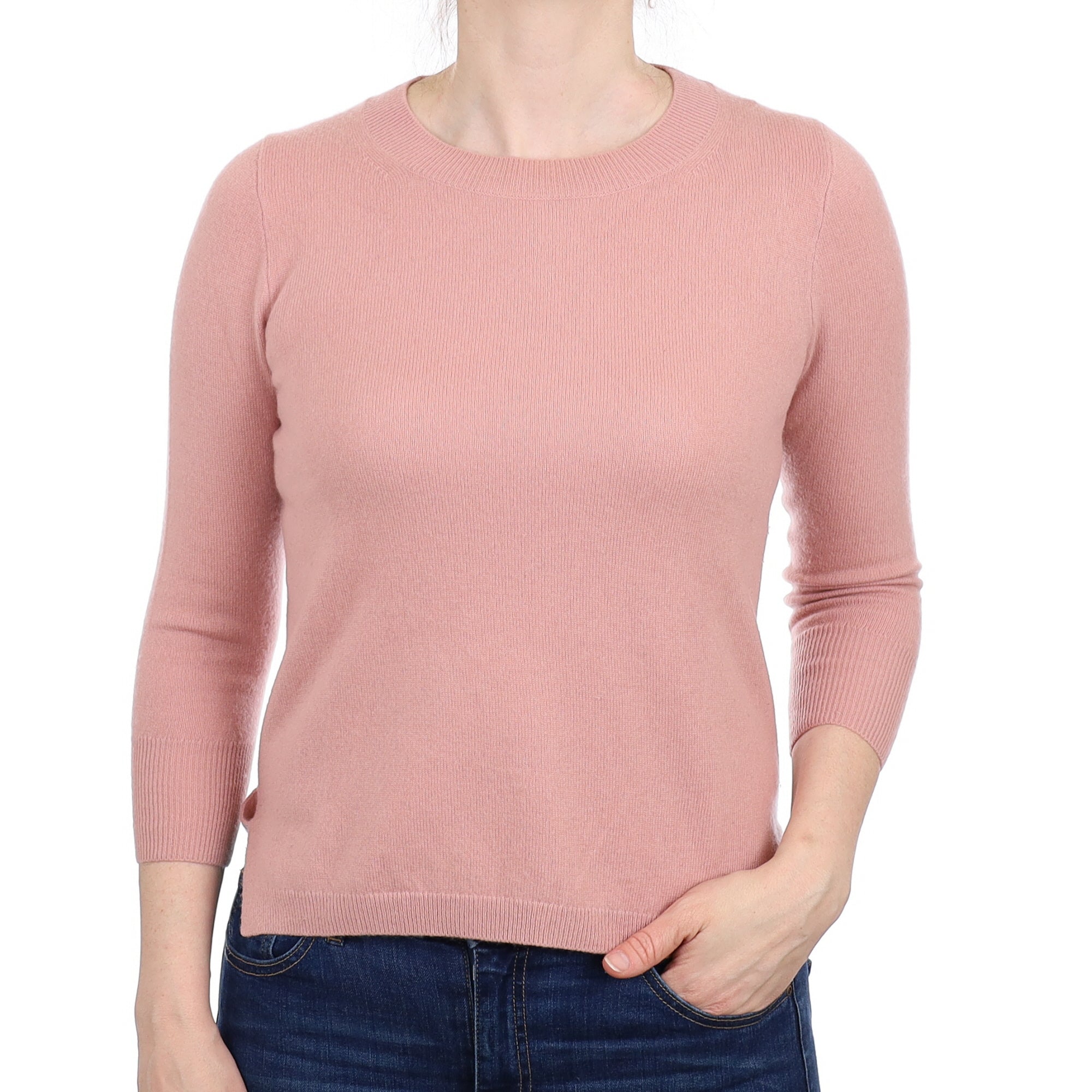 Faded Heather Cashmere Crew Neck Jumper Small