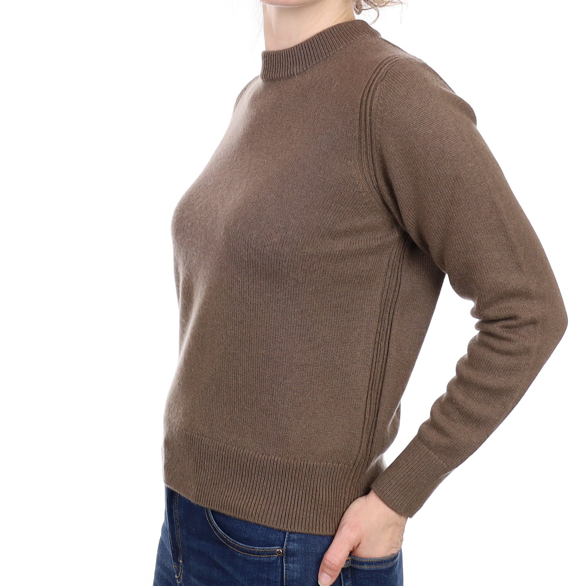 Cos Deep Mocha Cashmere Crew Neck Jumper Small