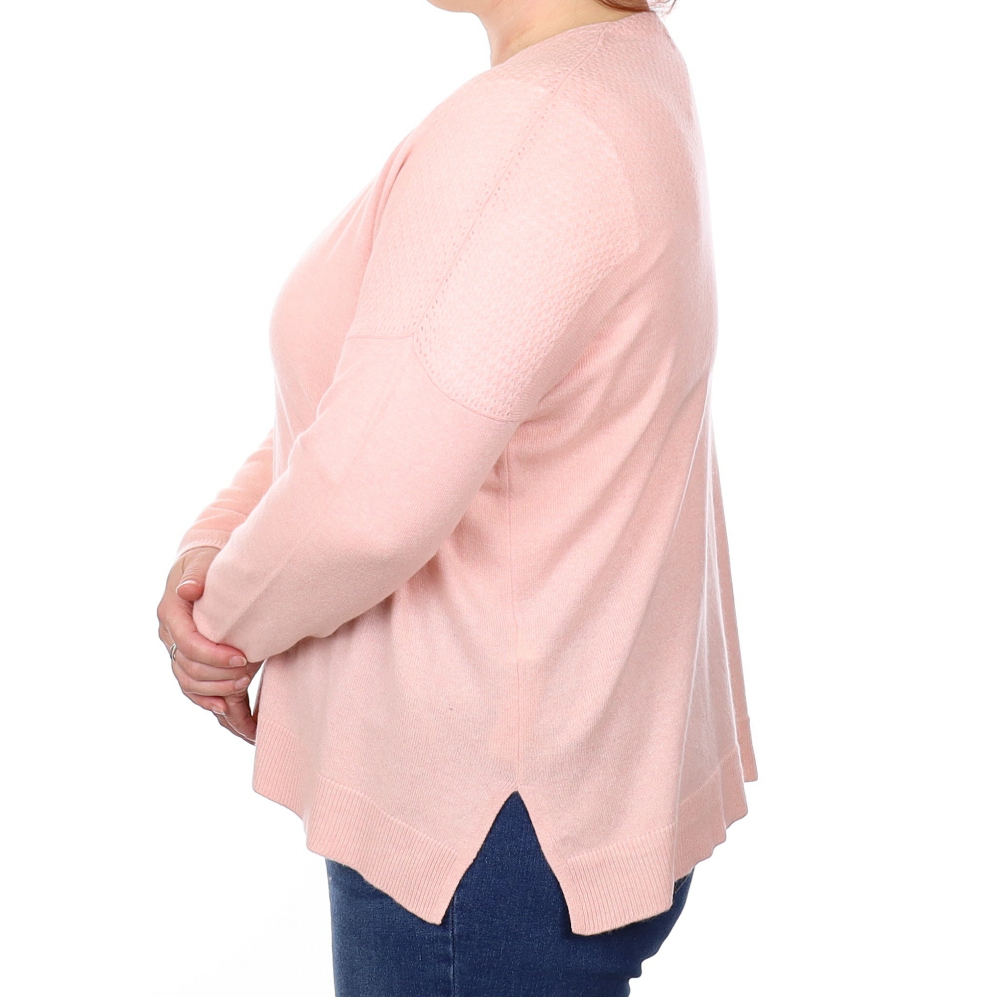 Shell Pink Cashmere Slouchy Edge to Edge Cardigan Extra Large