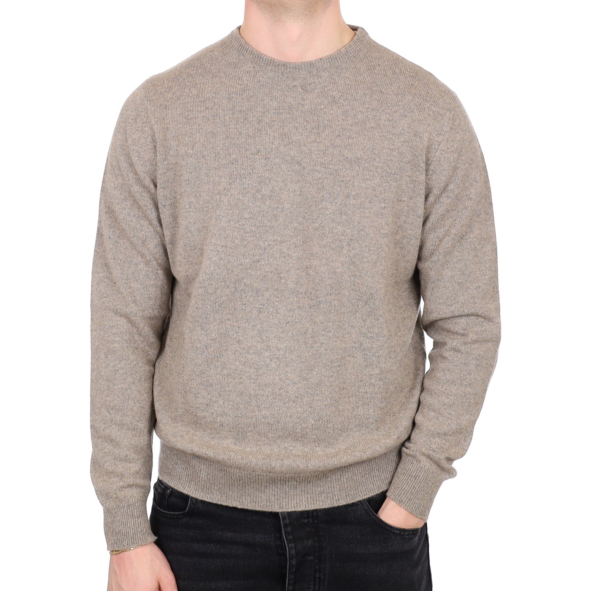 Men's s Scottish Mocha Brown Cashmere Crew Neck Jumper XL