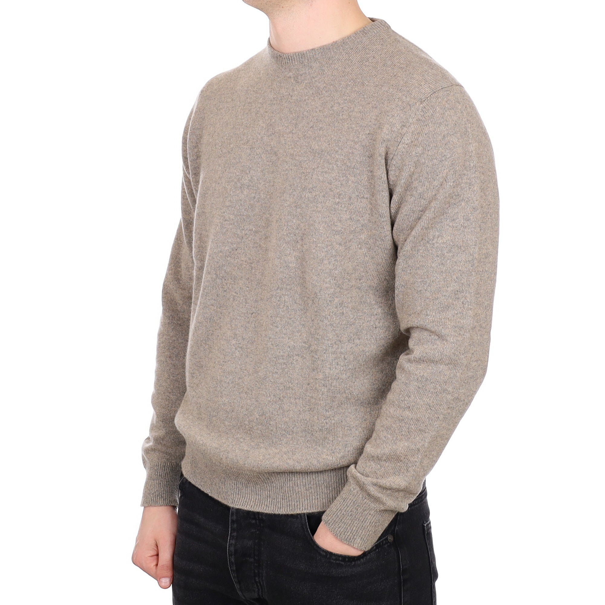 Men's s Scottish Mocha Brown Cashmere Crew Neck Jumper XL