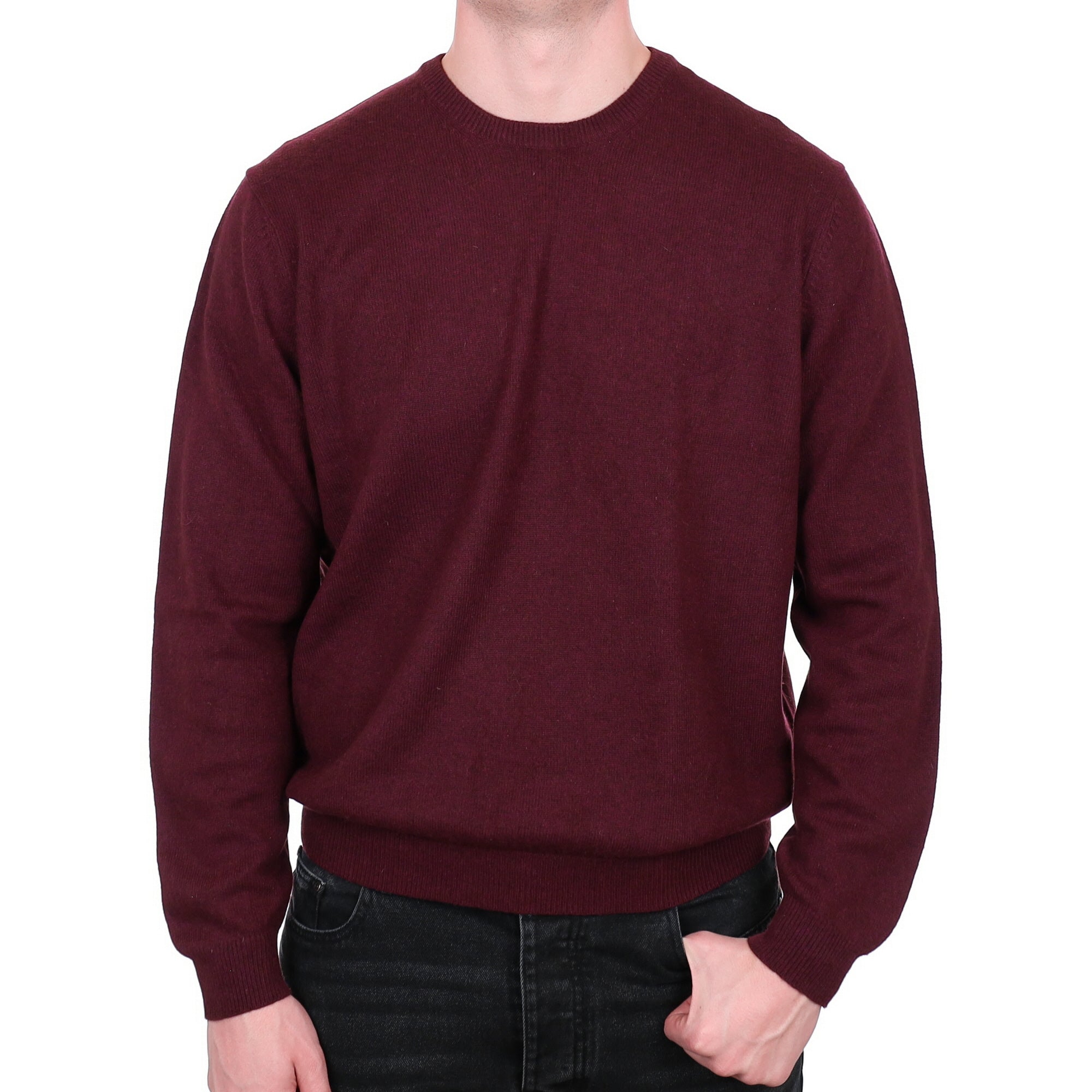 Men's Mulberry Purple Cashmere Crew Neck Jumper XXL