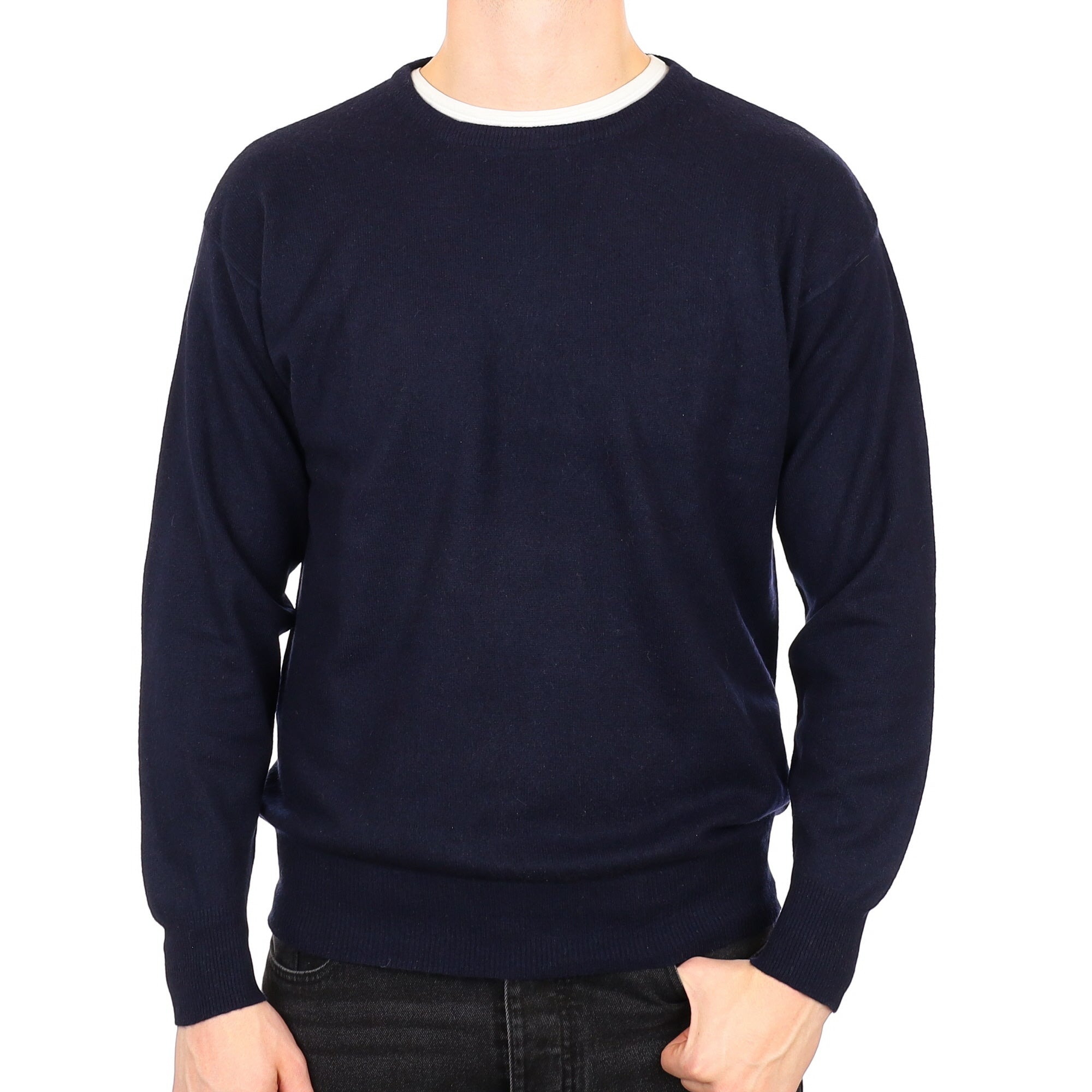 Men's Navy Cashmere Crew Neck Jumper XL