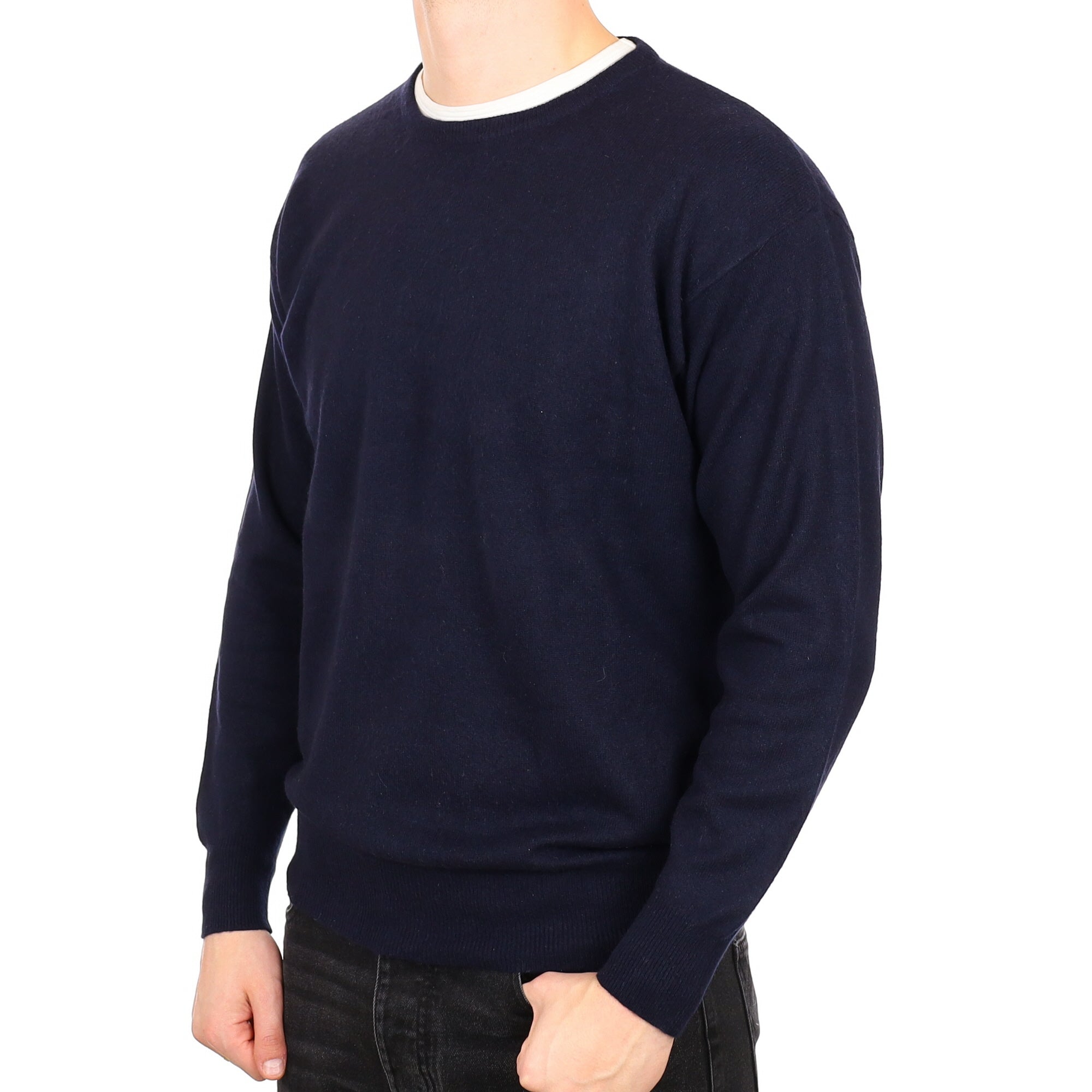 Men's Navy Cashmere Crew Neck Jumper XL
