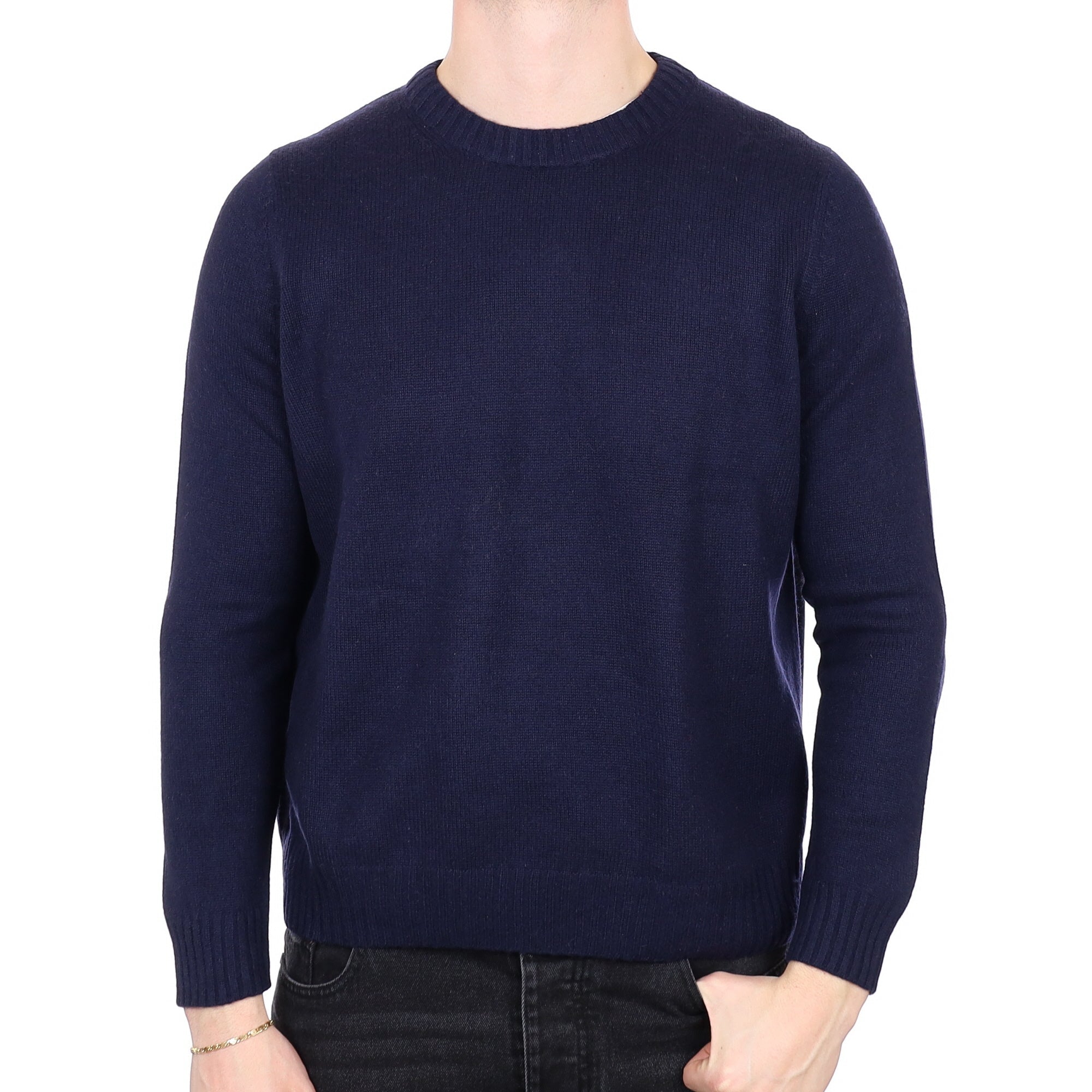 Men's Cos Navy Cashmere Crew Neck Jumper XL