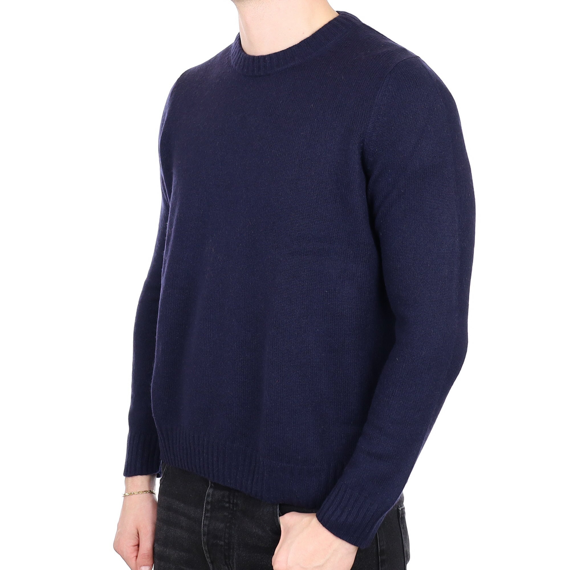Men's Cos Navy Cashmere Crew Neck Jumper XL