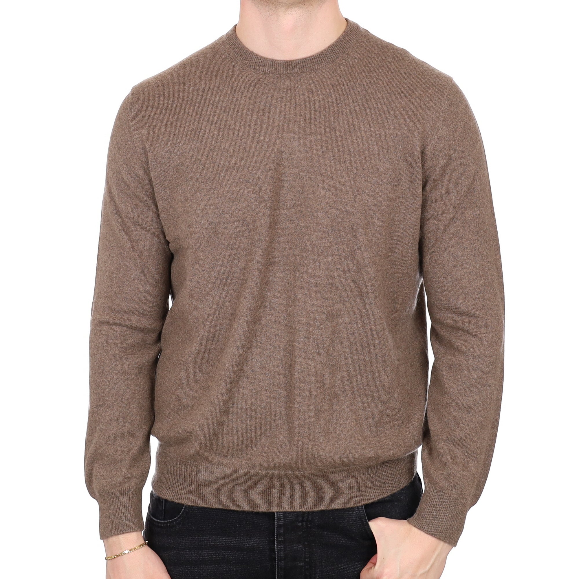 Men's Donkey Brown Cashmere Crew Neck Jumper XL