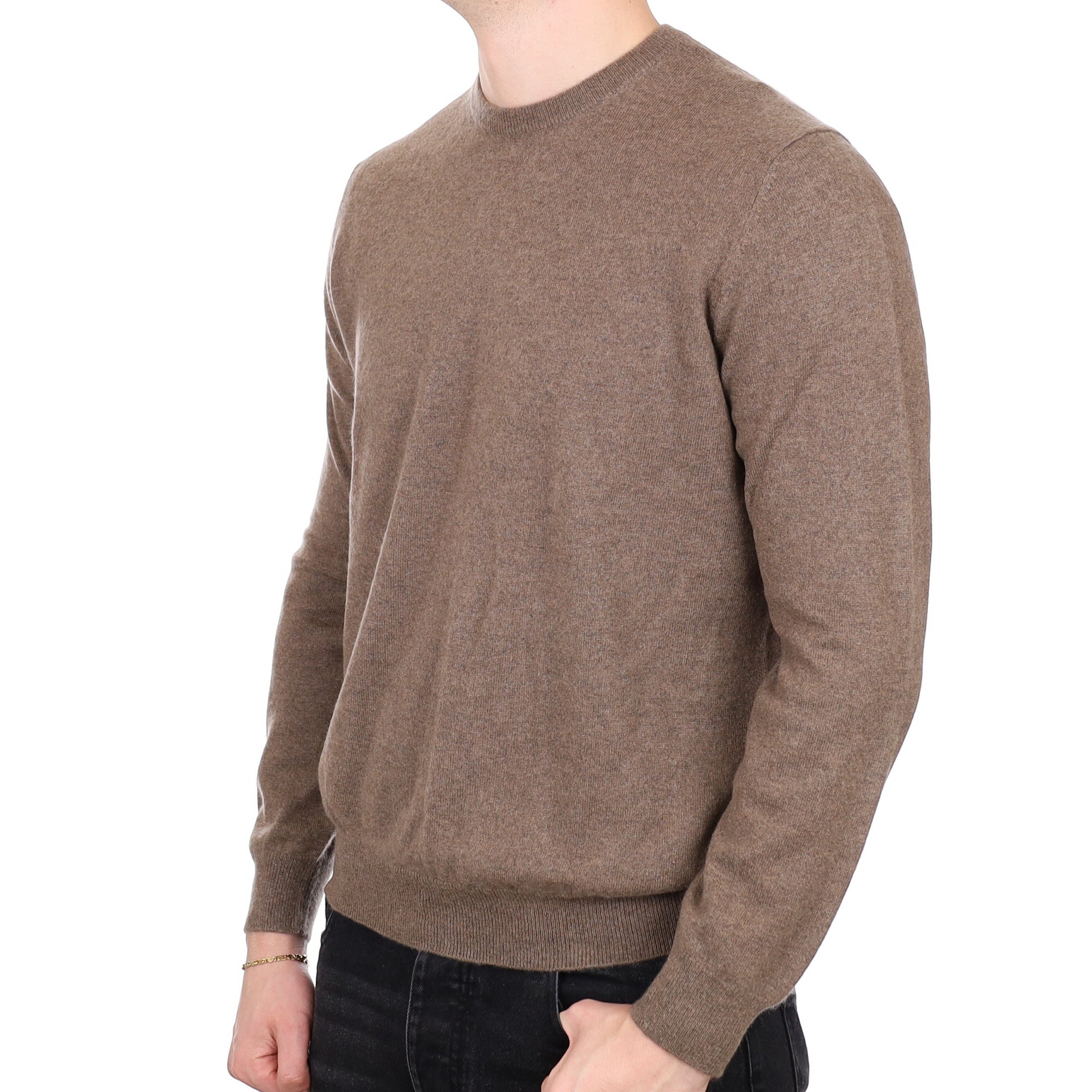 Men's Donkey Brown Cashmere Crew Neck Jumper XL
