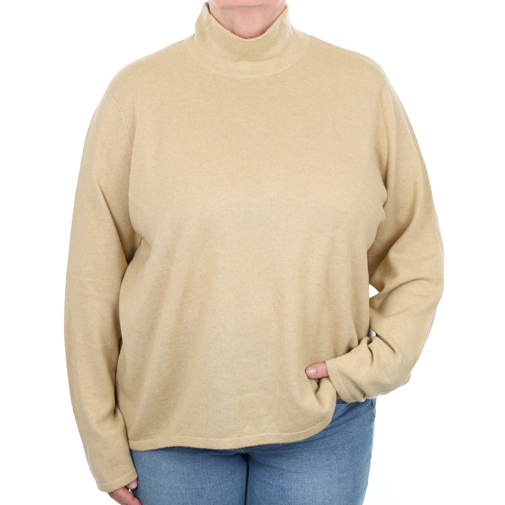 Sand Beige Cashmere Turtle Neck Jumper 3 Extra Large