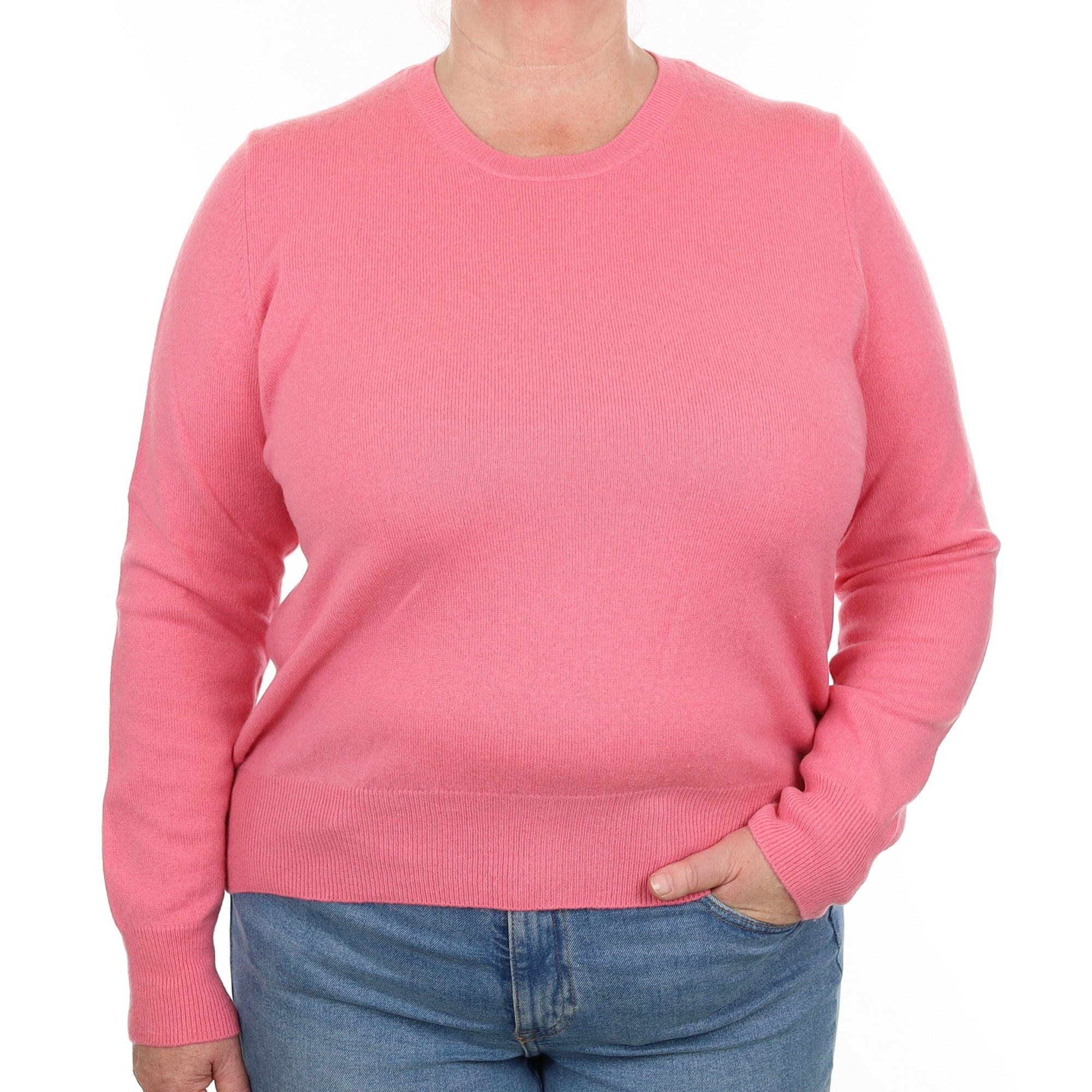 Bubblegum Pink Cashmere Crew Neck Jumper Extra Large