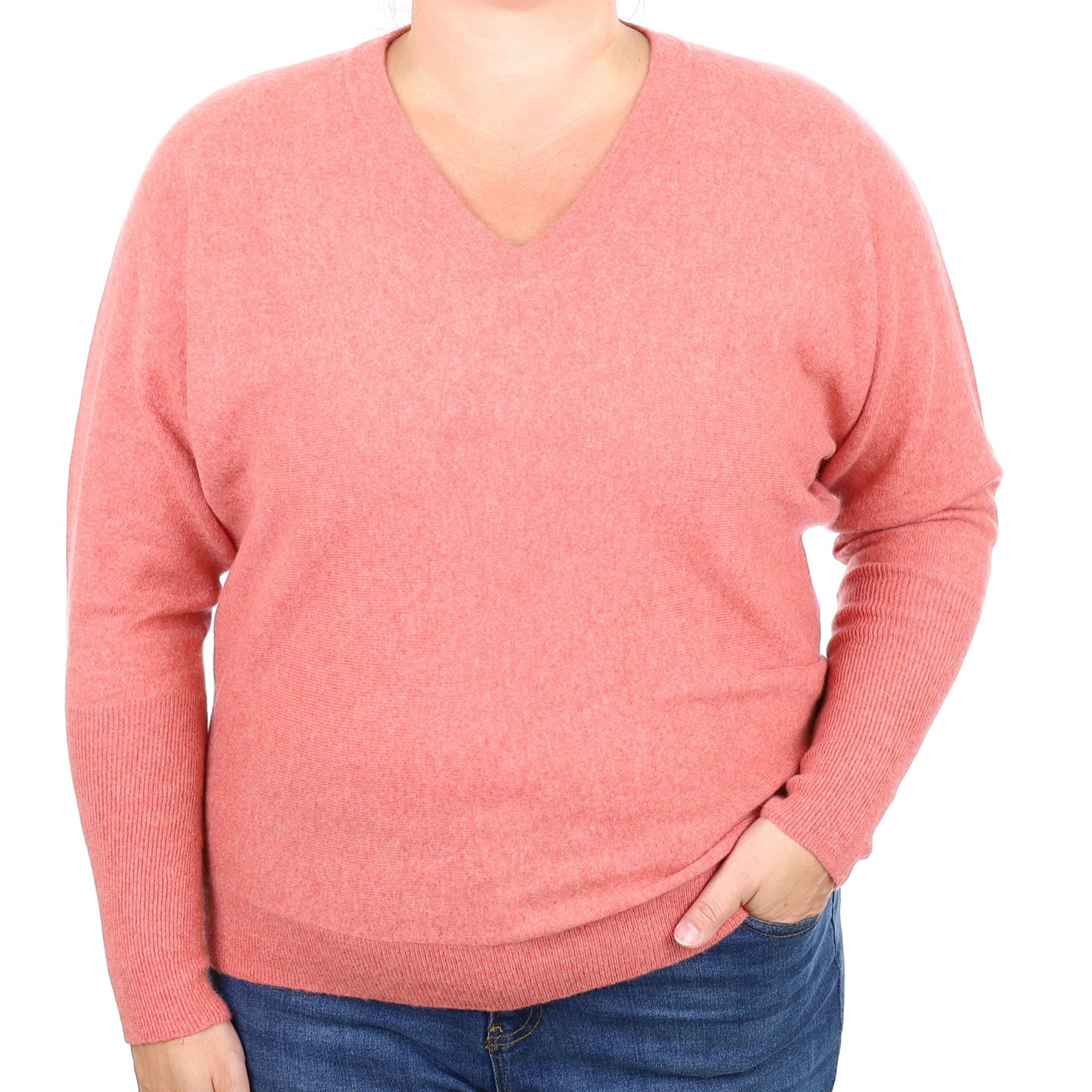 Orange Soda Cashmere V Neck Jumper Large