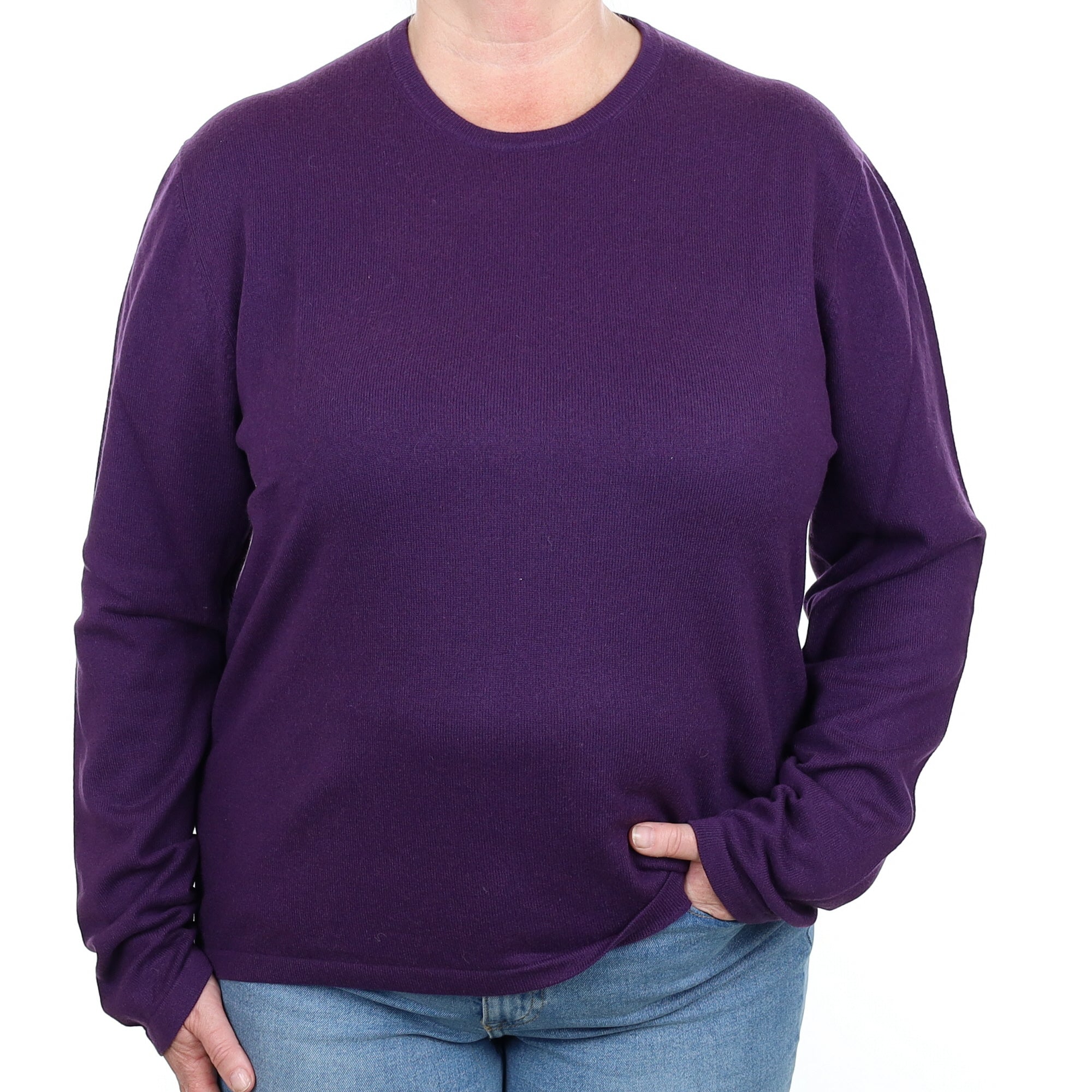 TSE Grape Purple Cashmere Crew Neck Jumper Extra Large