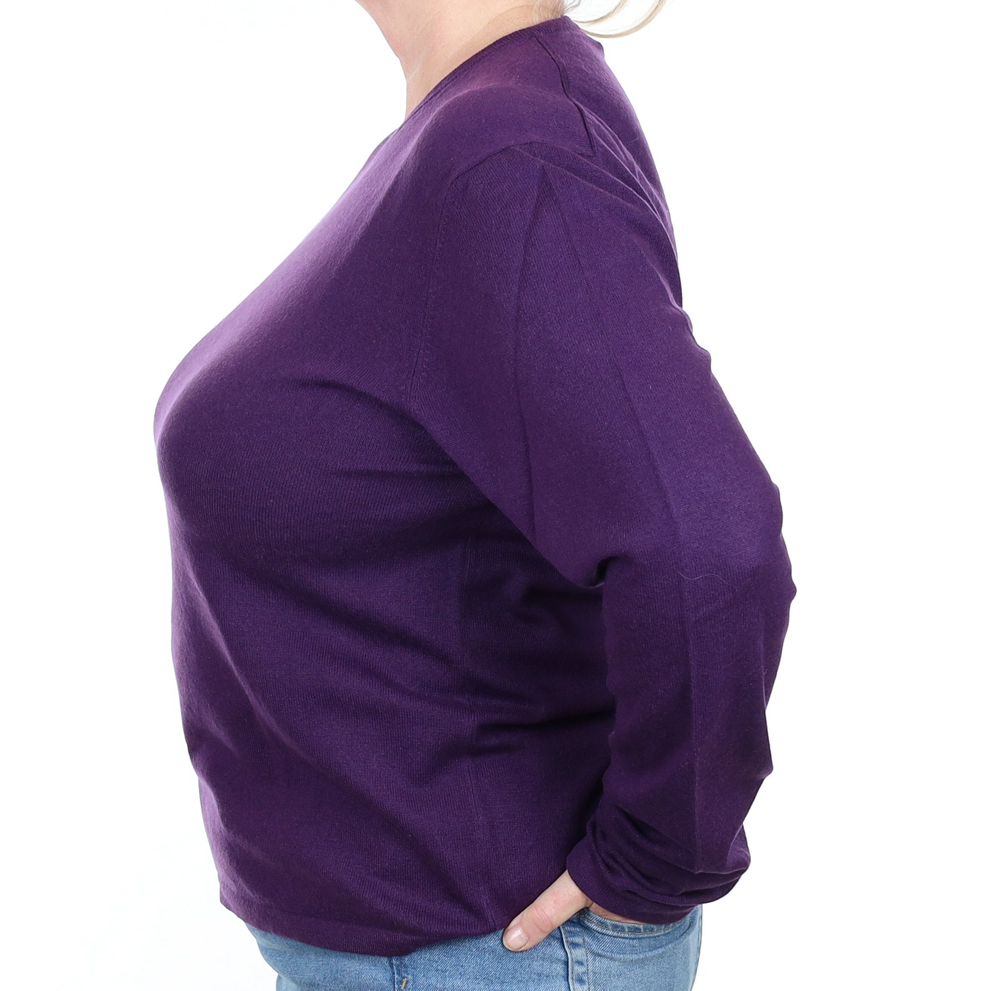TSE Grape Purple Cashmere Crew Neck Jumper Extra Large