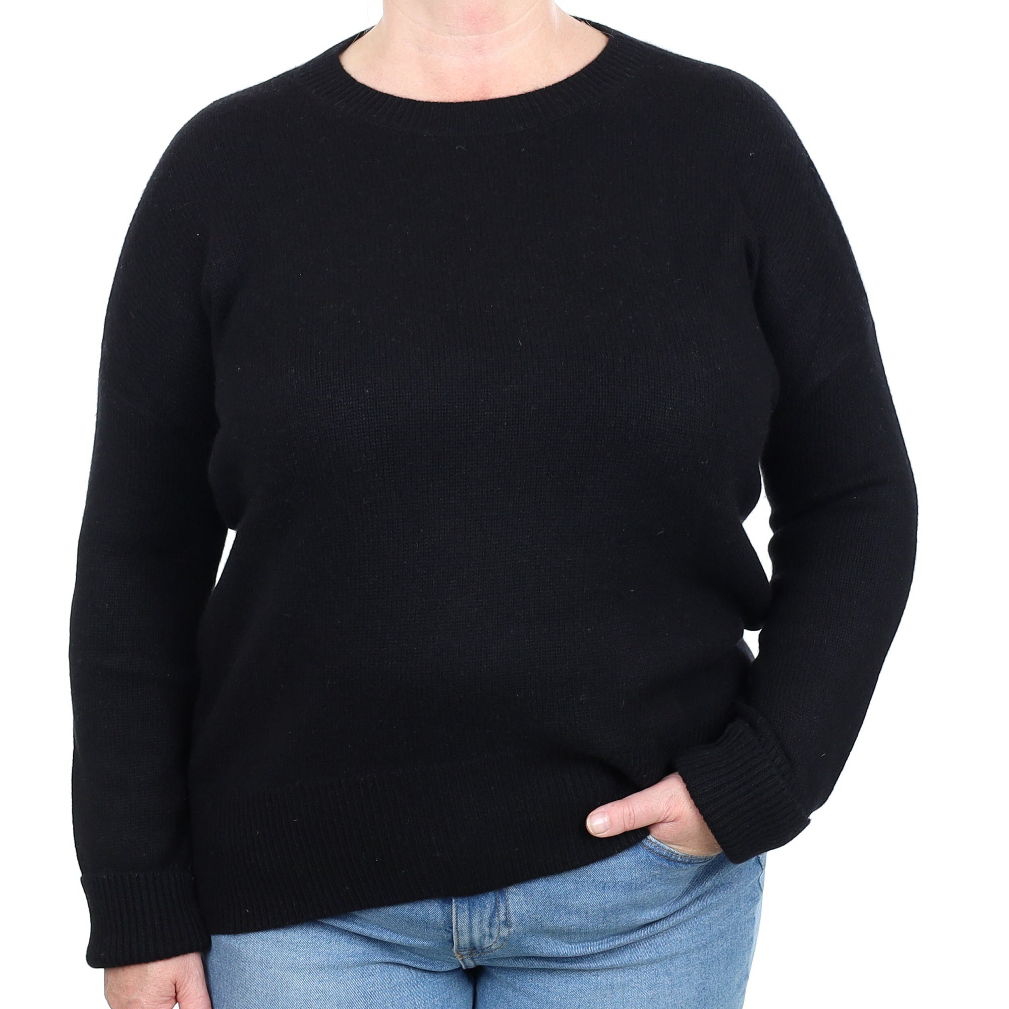 Theory Black Cashmere Crew Neck Jumper Extra Large