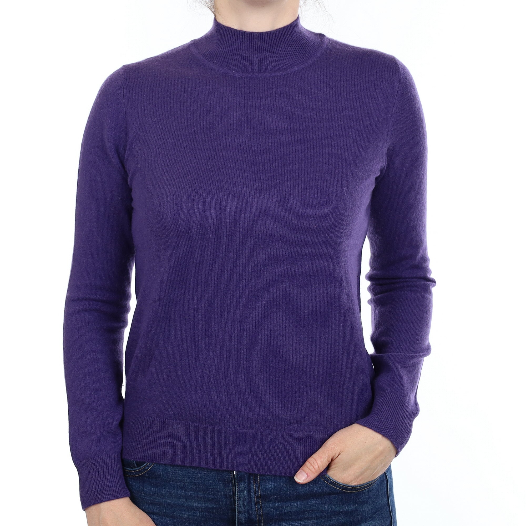 Iris Purple Cashmere Turtleneck Jumper Small