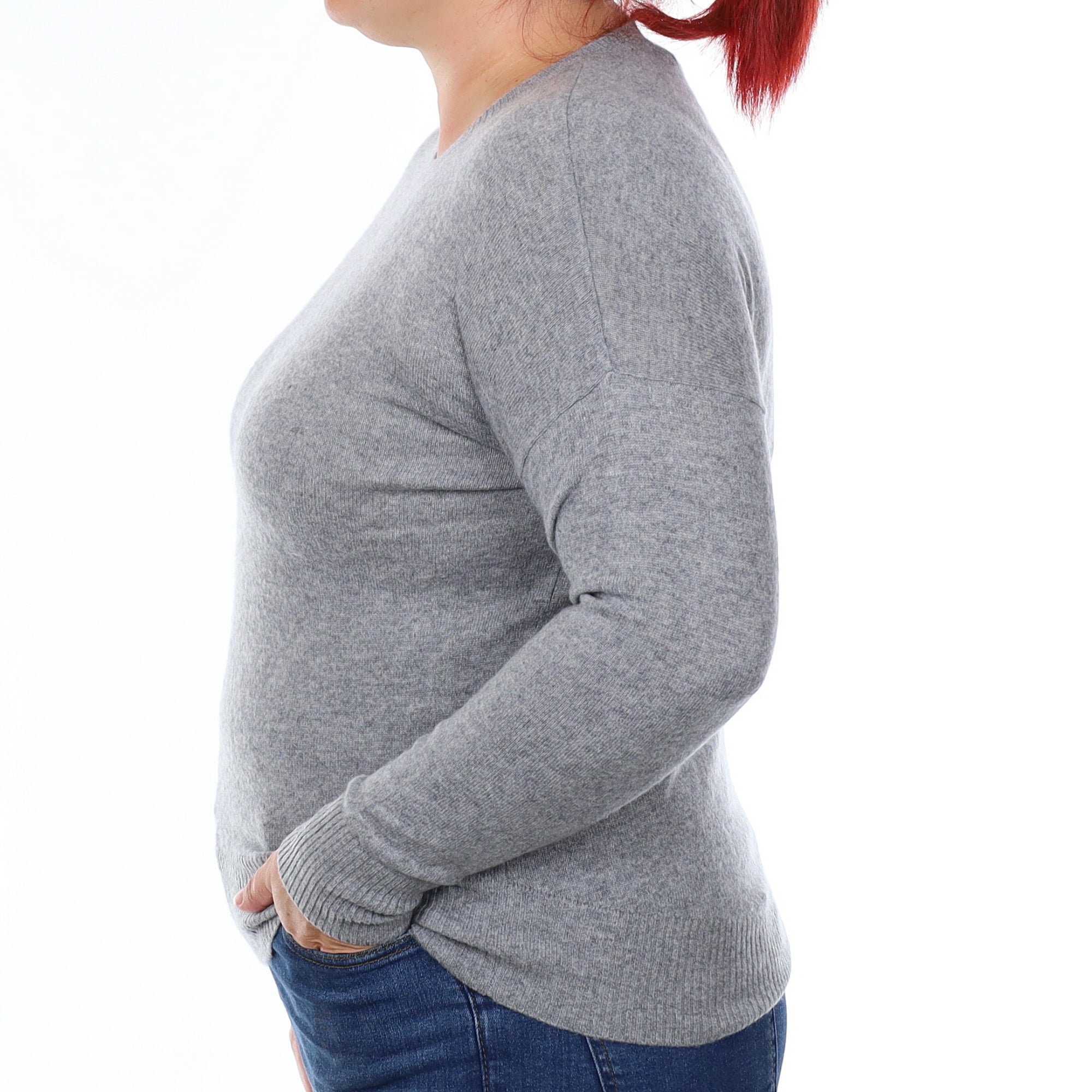 Ash Grey Cashmere Crew Neck Jumper Large